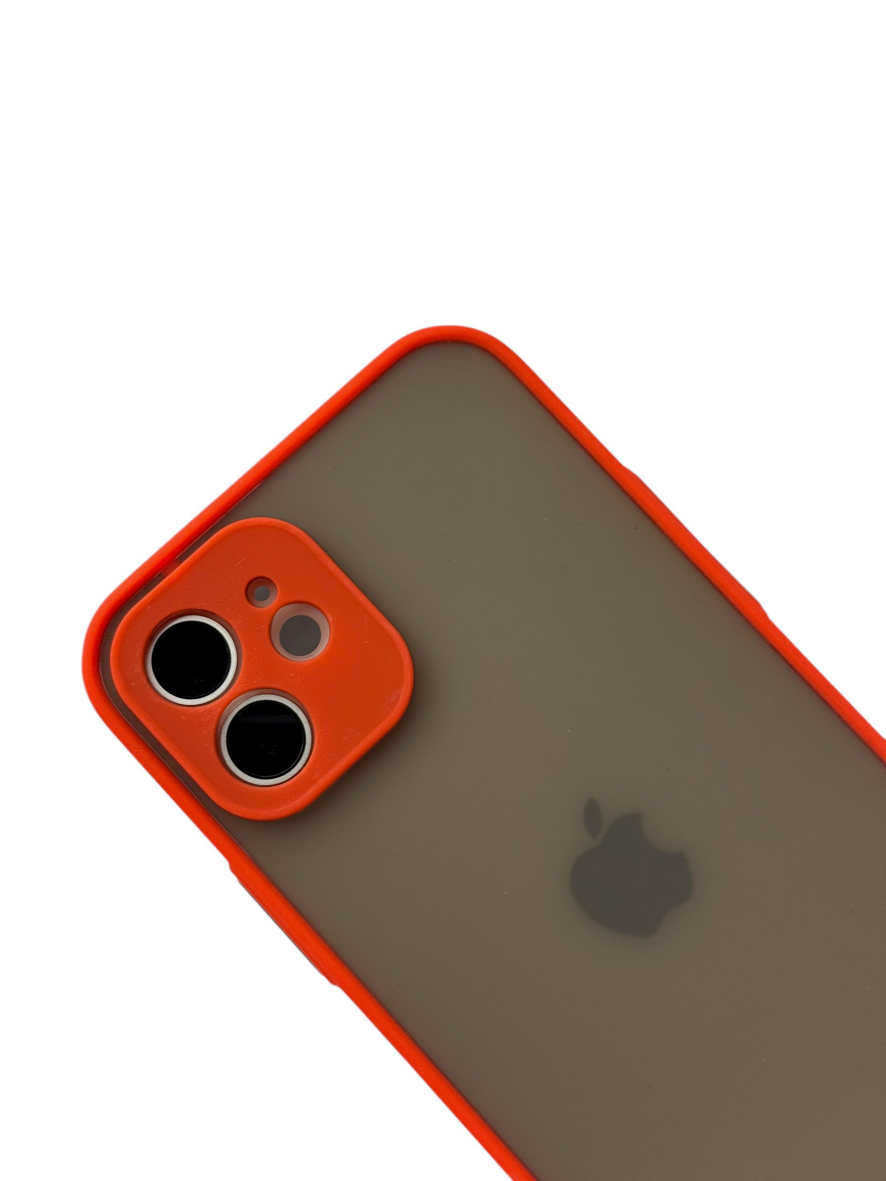 Funda Para iPhone 12 (6.1) efecto mate con proteccion en area de camara color rojo