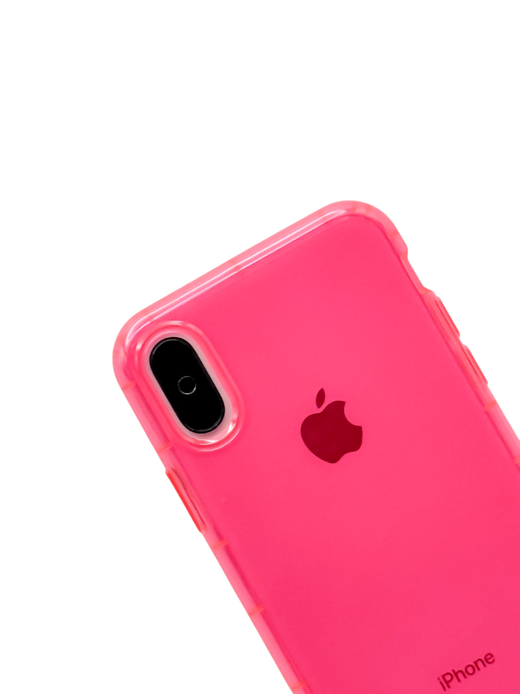Funda para iPhone X / XS de silicona color Rosa neon
