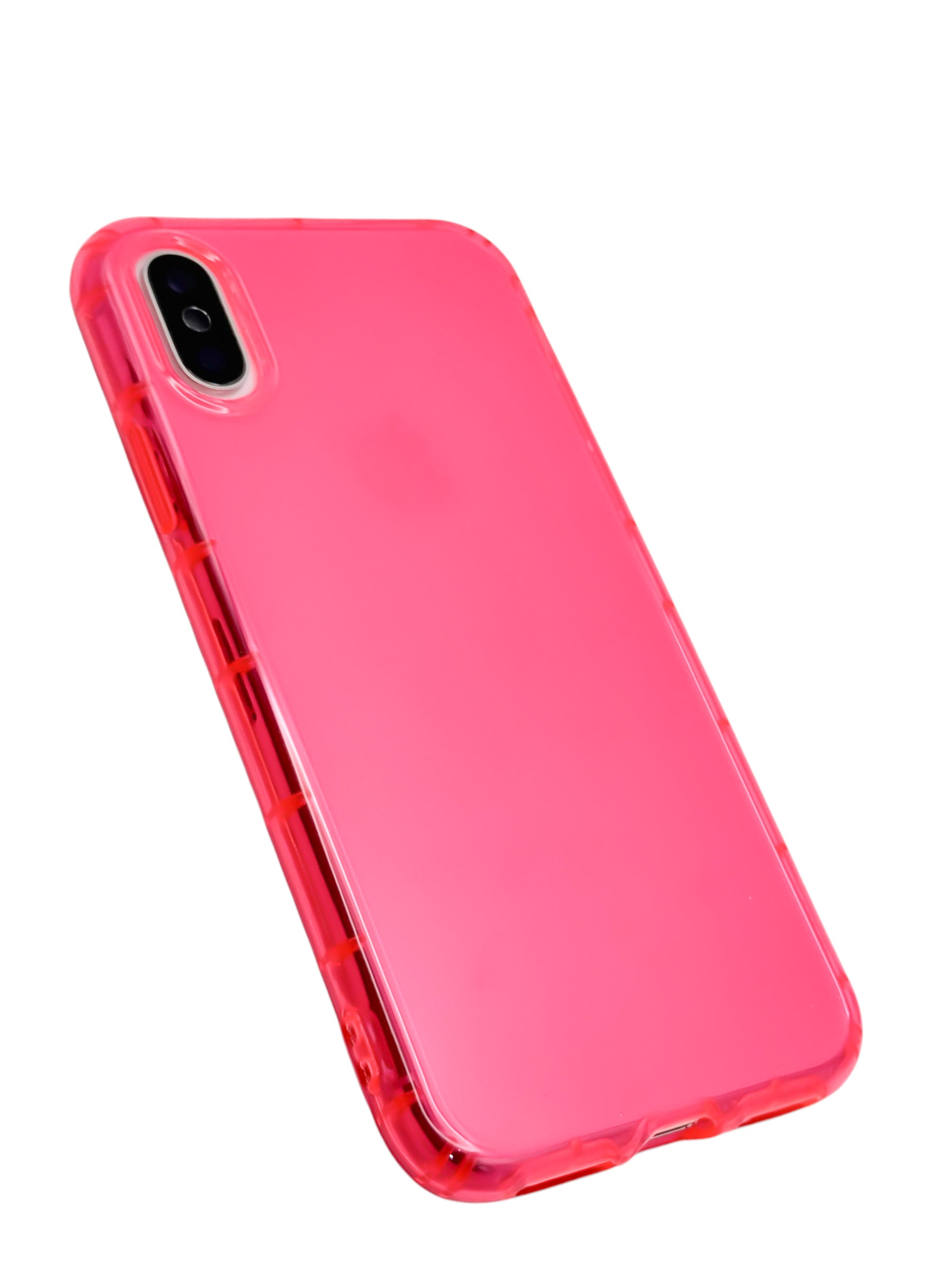 Funda para iPhone X / XS de silicona color Rosa neon