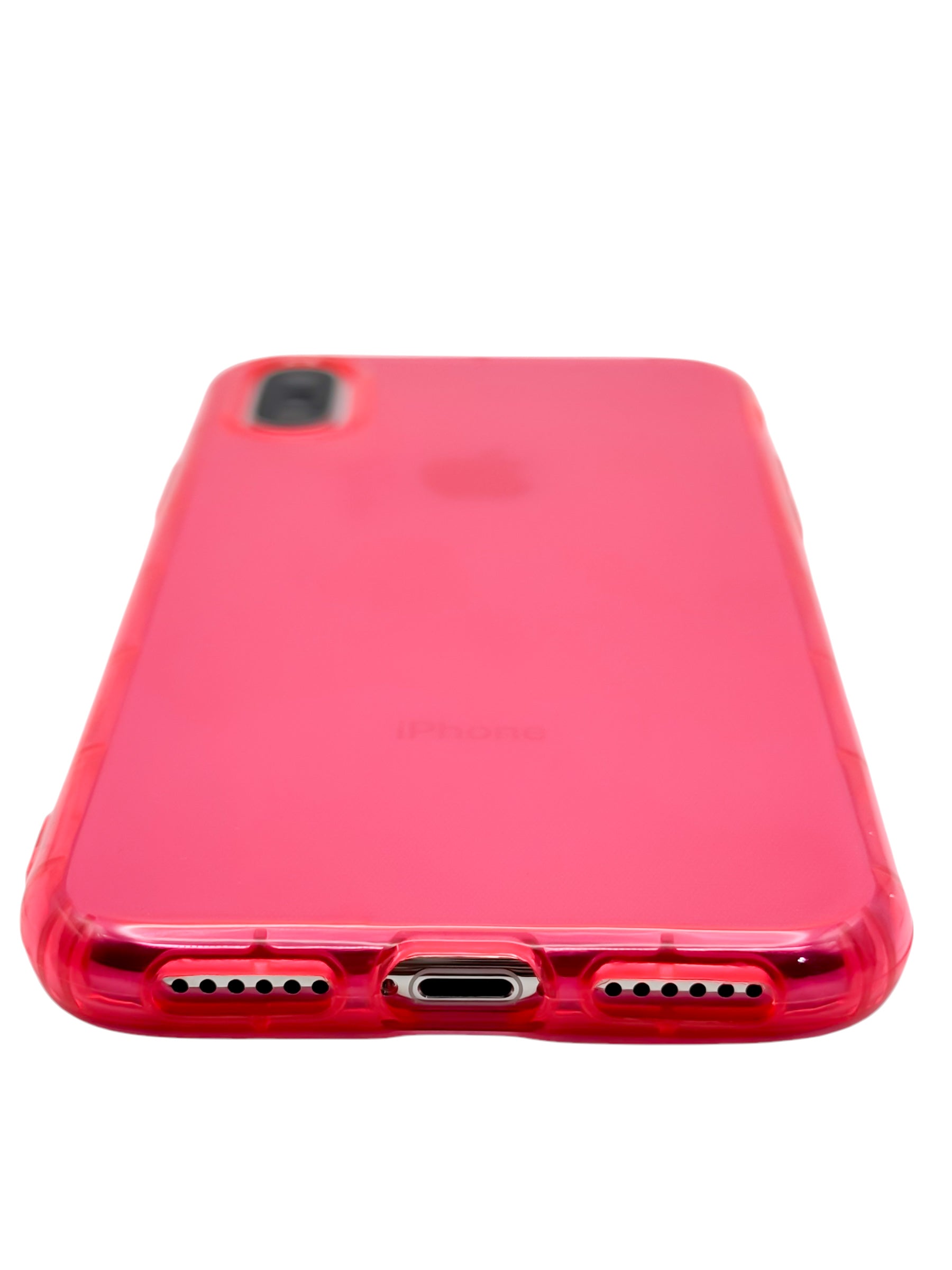 Funda para iPhone X / XS de silicona color Rosa neon