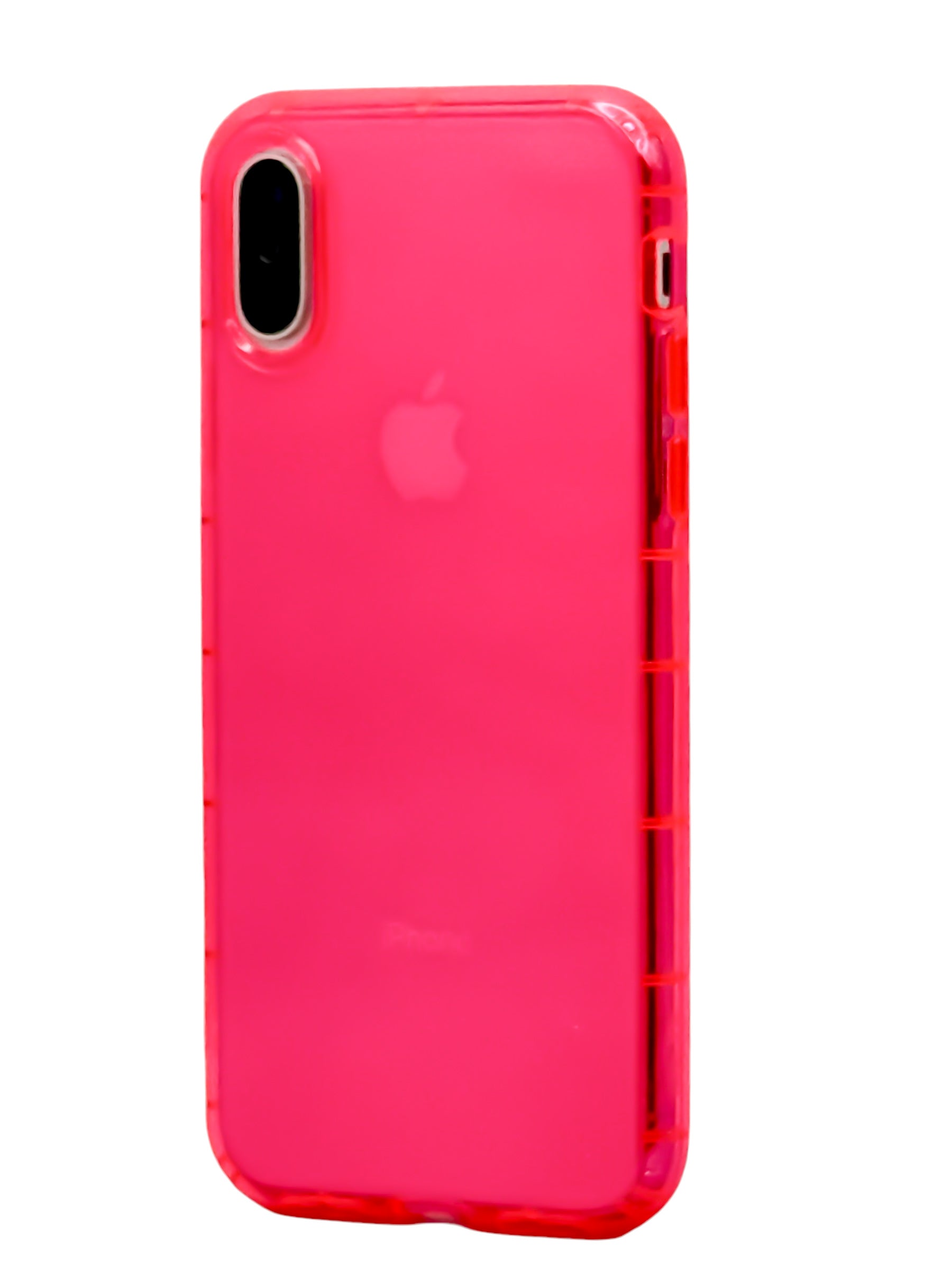 Funda para iPhone X / XS de silicona color Rosa neon