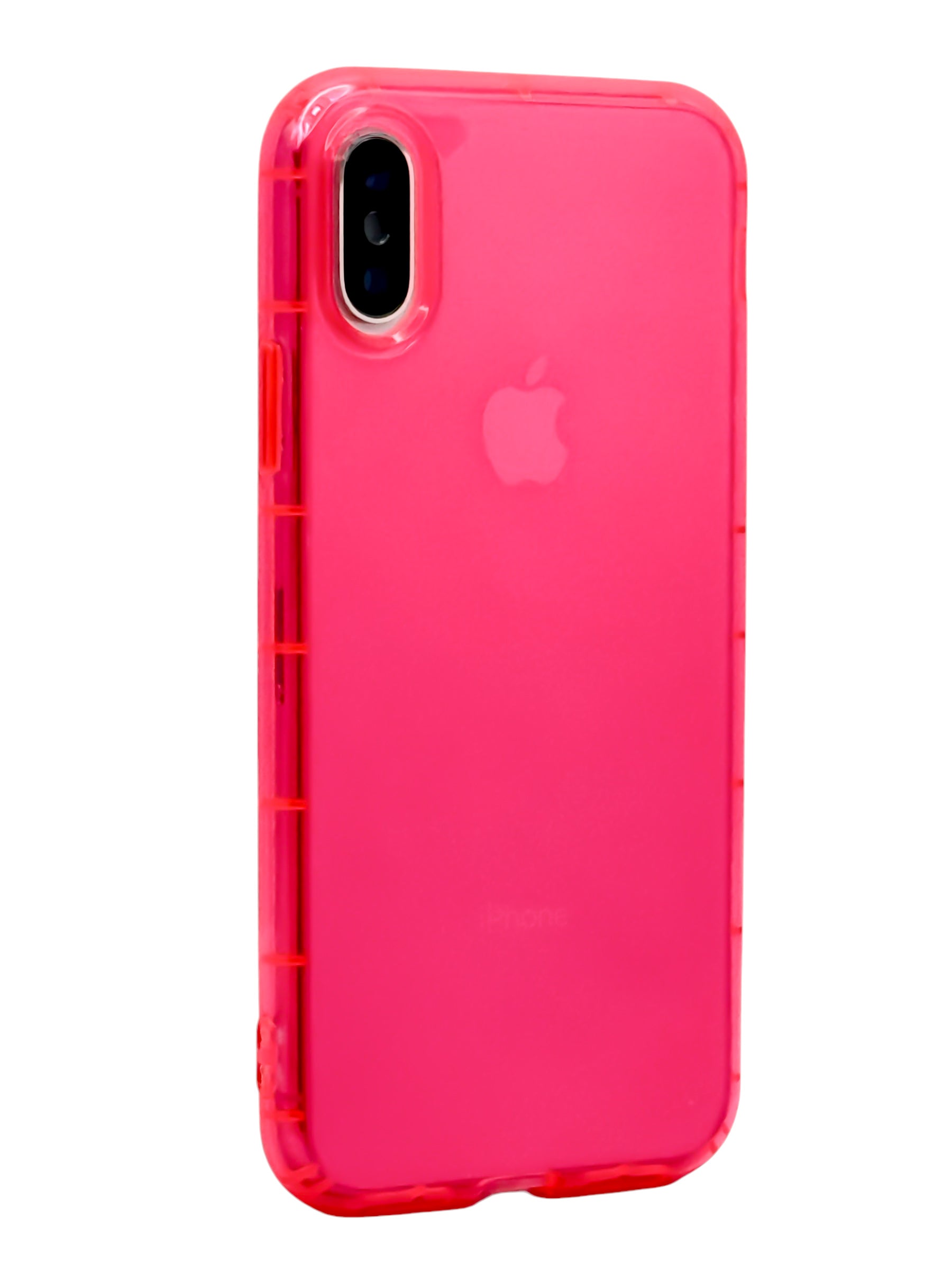 Funda para iPhone X / XS de silicona color Rosa neon