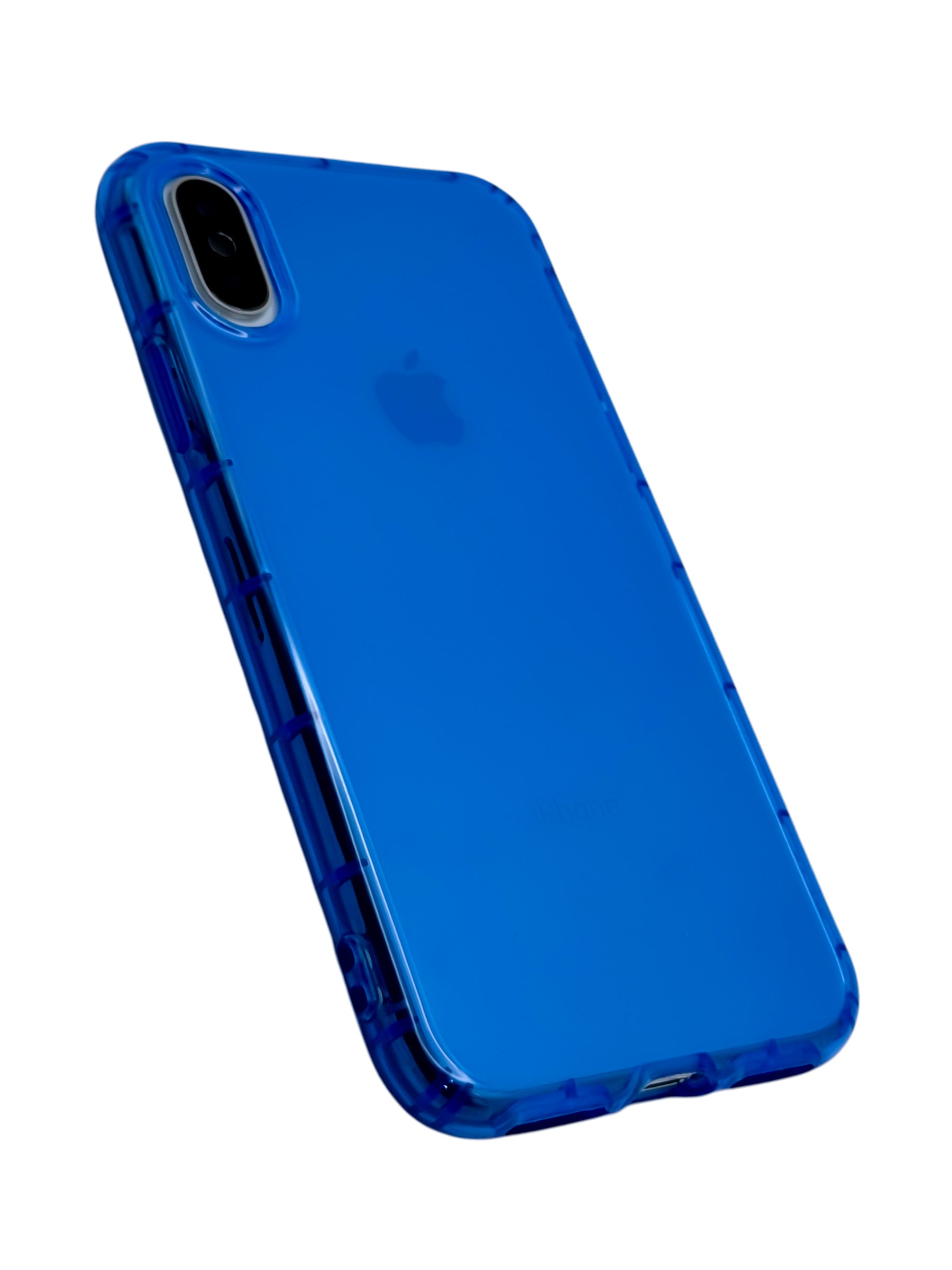 Funda para iPhone X / XS de silicona color azul neon
