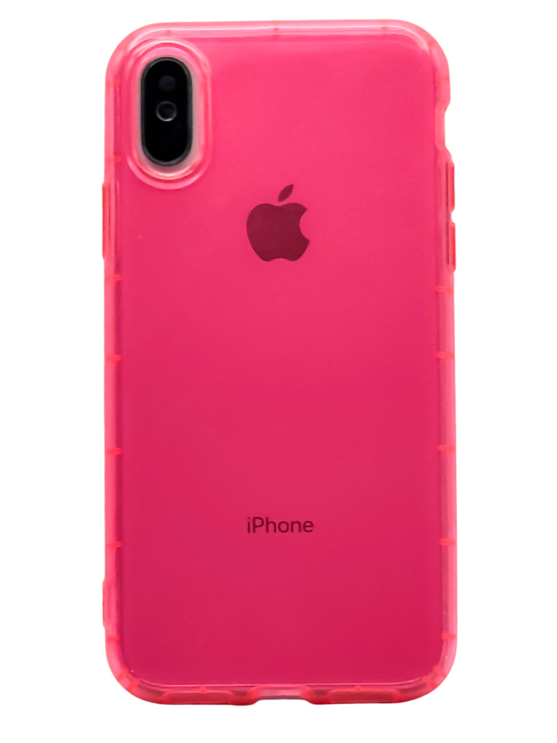 Funda para iPhone X / XS de silicona color Rosa neon