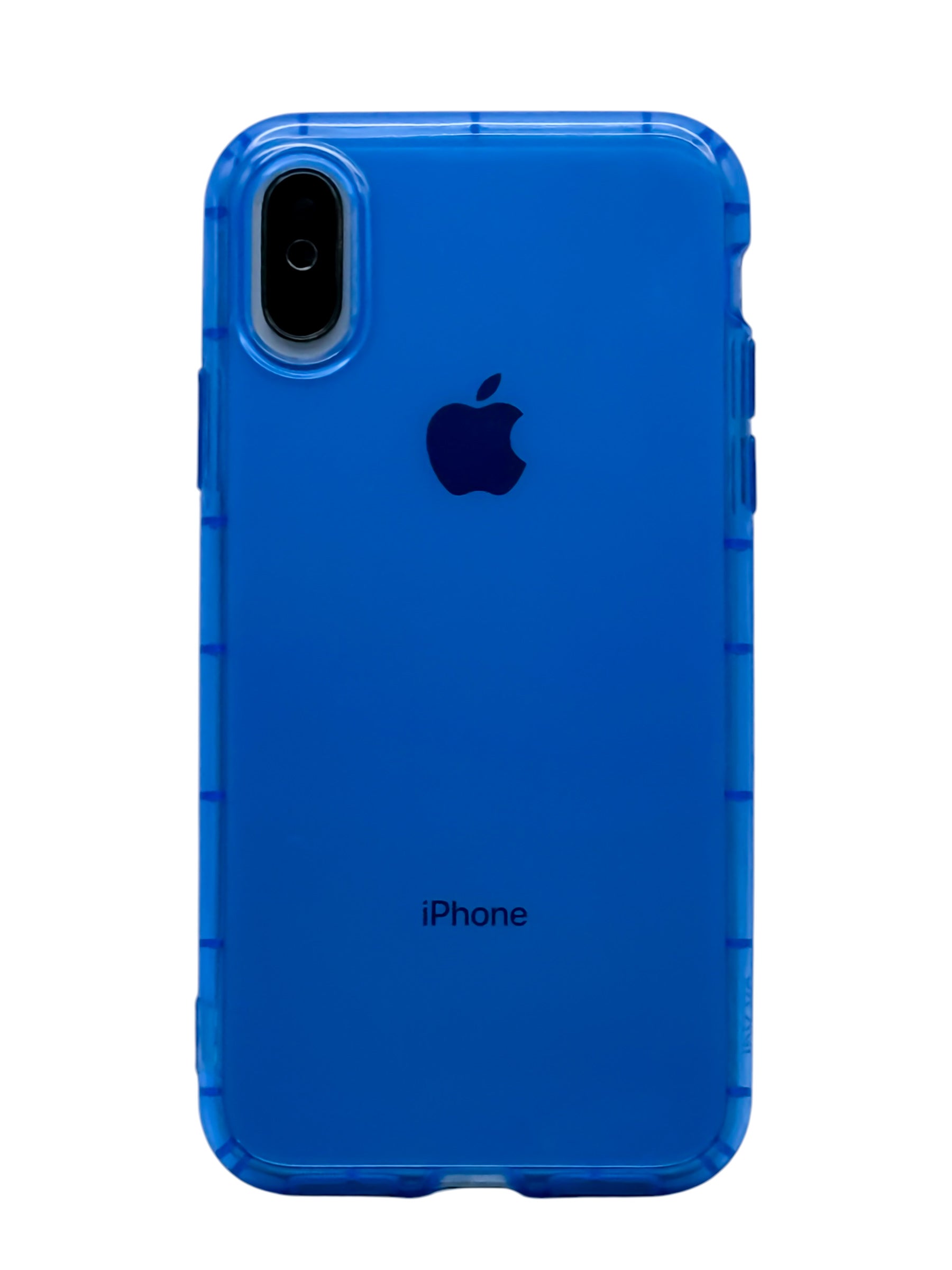 Funda para iPhone X / XS de silicona color azul neon