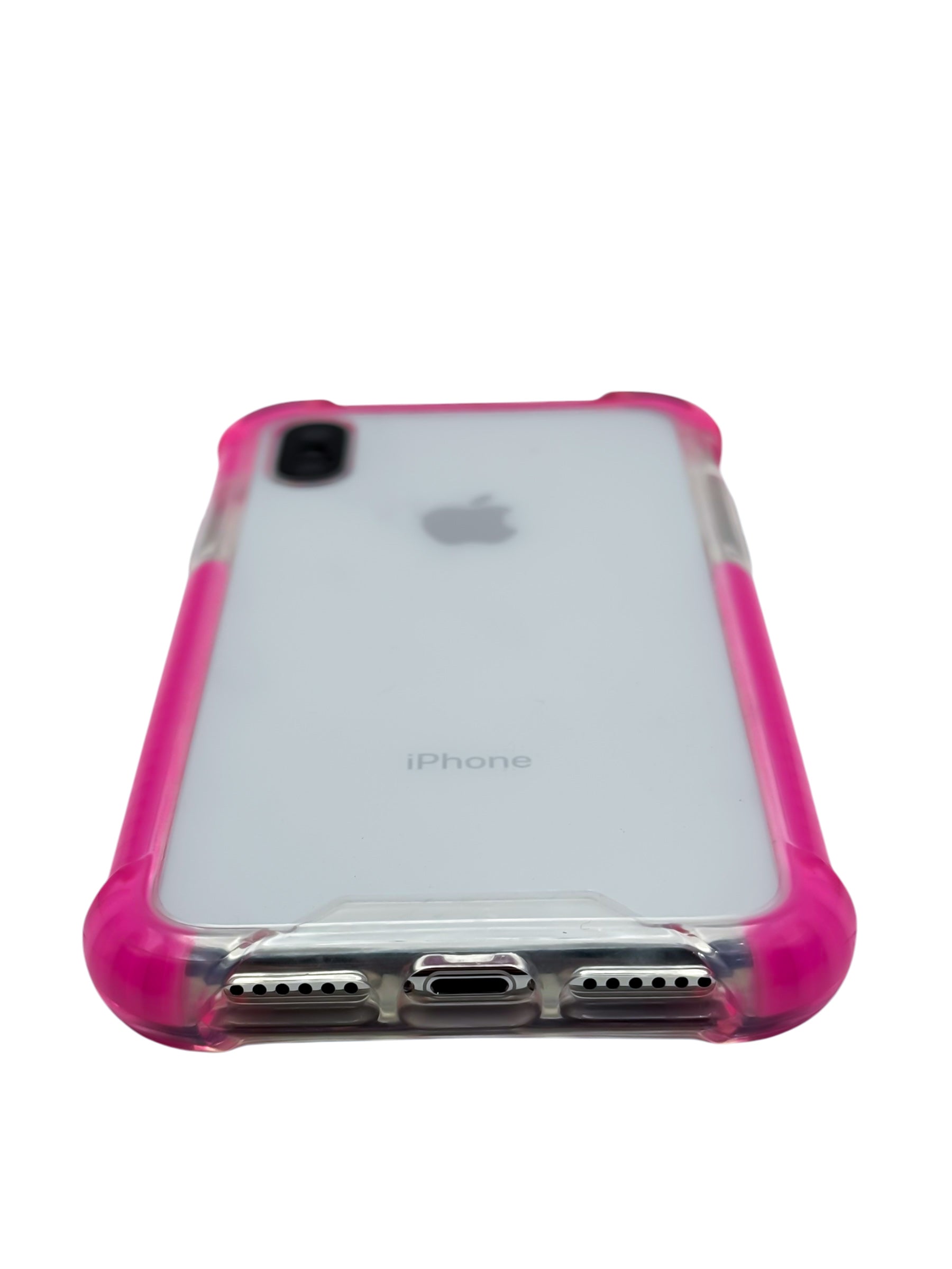 Funda para iPhone X / XS transparente con esquinas reforzadas antigolpes bordes Rosa