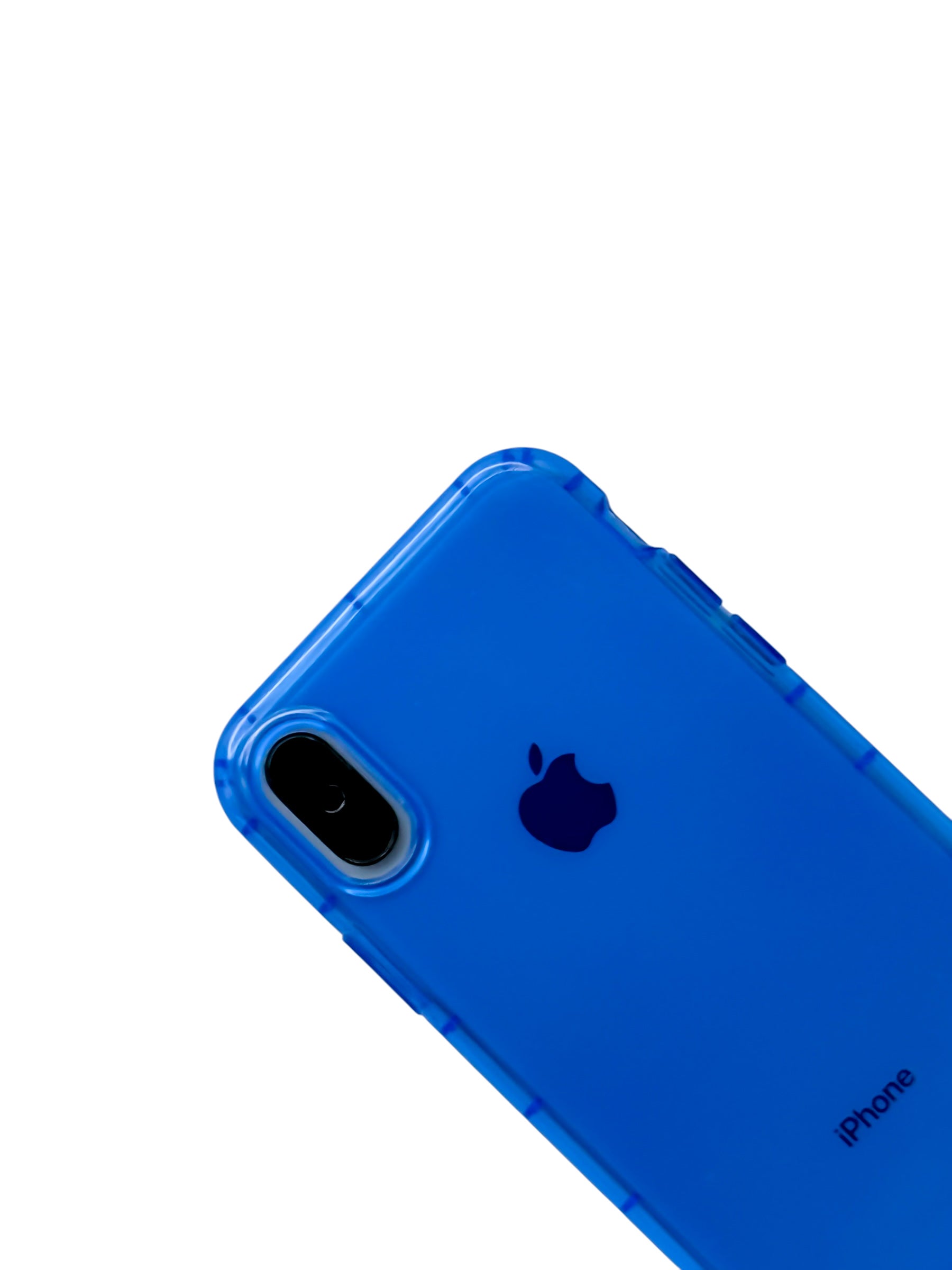 Funda para iPhone X / XS de silicona color azul neon