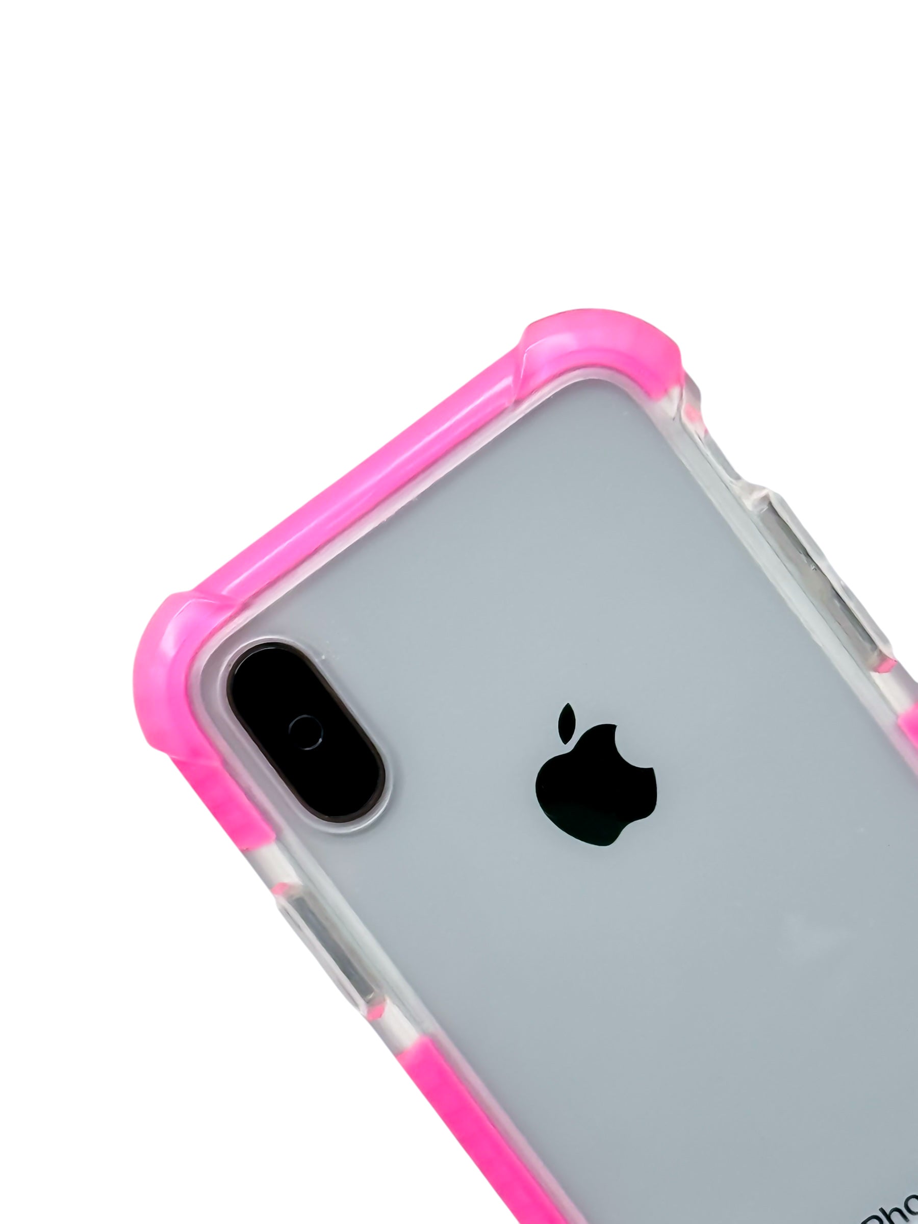 Funda para iPhone X / XS transparente con esquinas reforzadas antigolpes bordes Rosa