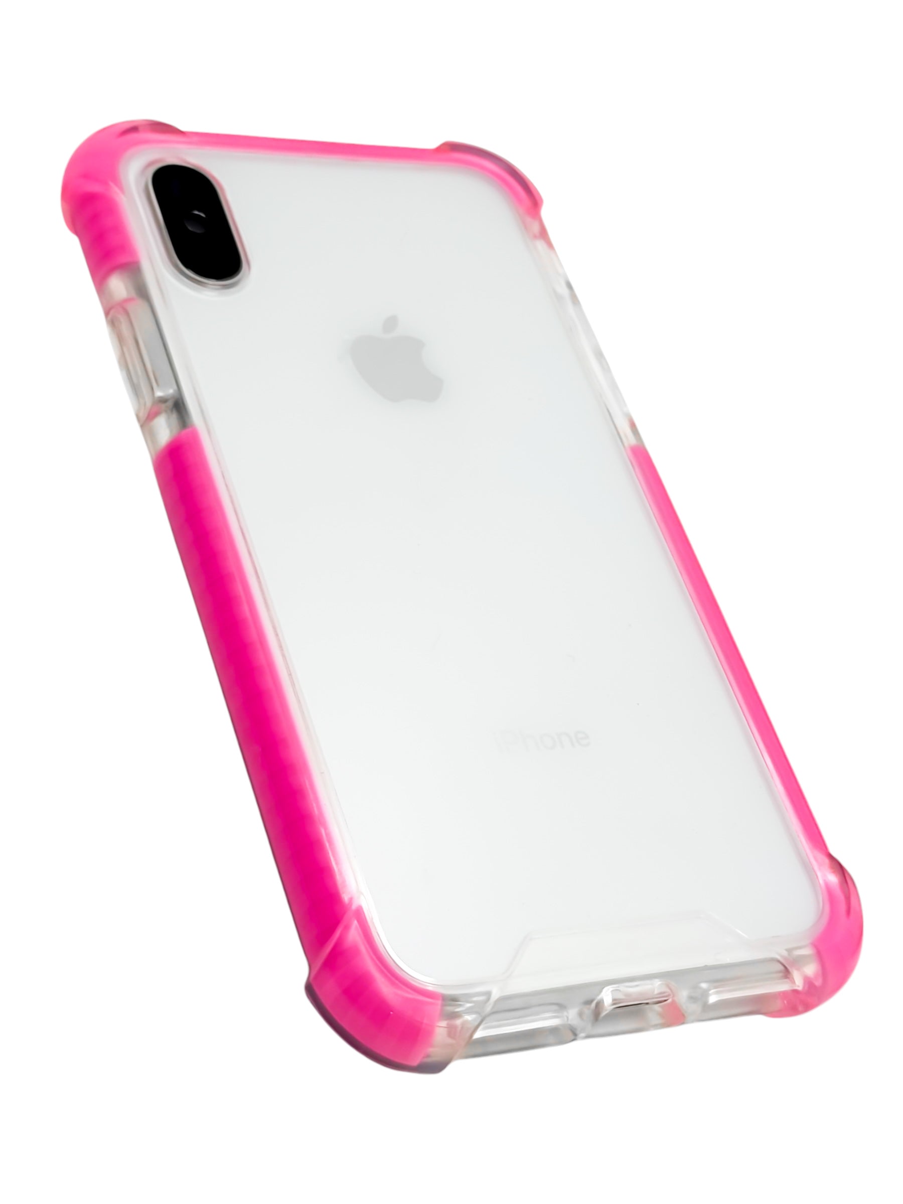 Funda para iPhone X / XS transparente con esquinas reforzadas antigolpes bordes Rosa