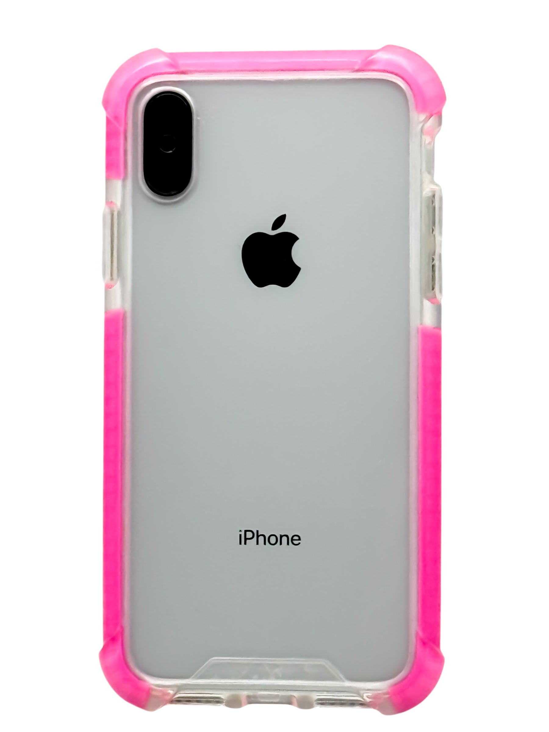 Funda para iPhone X / XS transparente con esquinas reforzadas antigolpes bordes Rosa