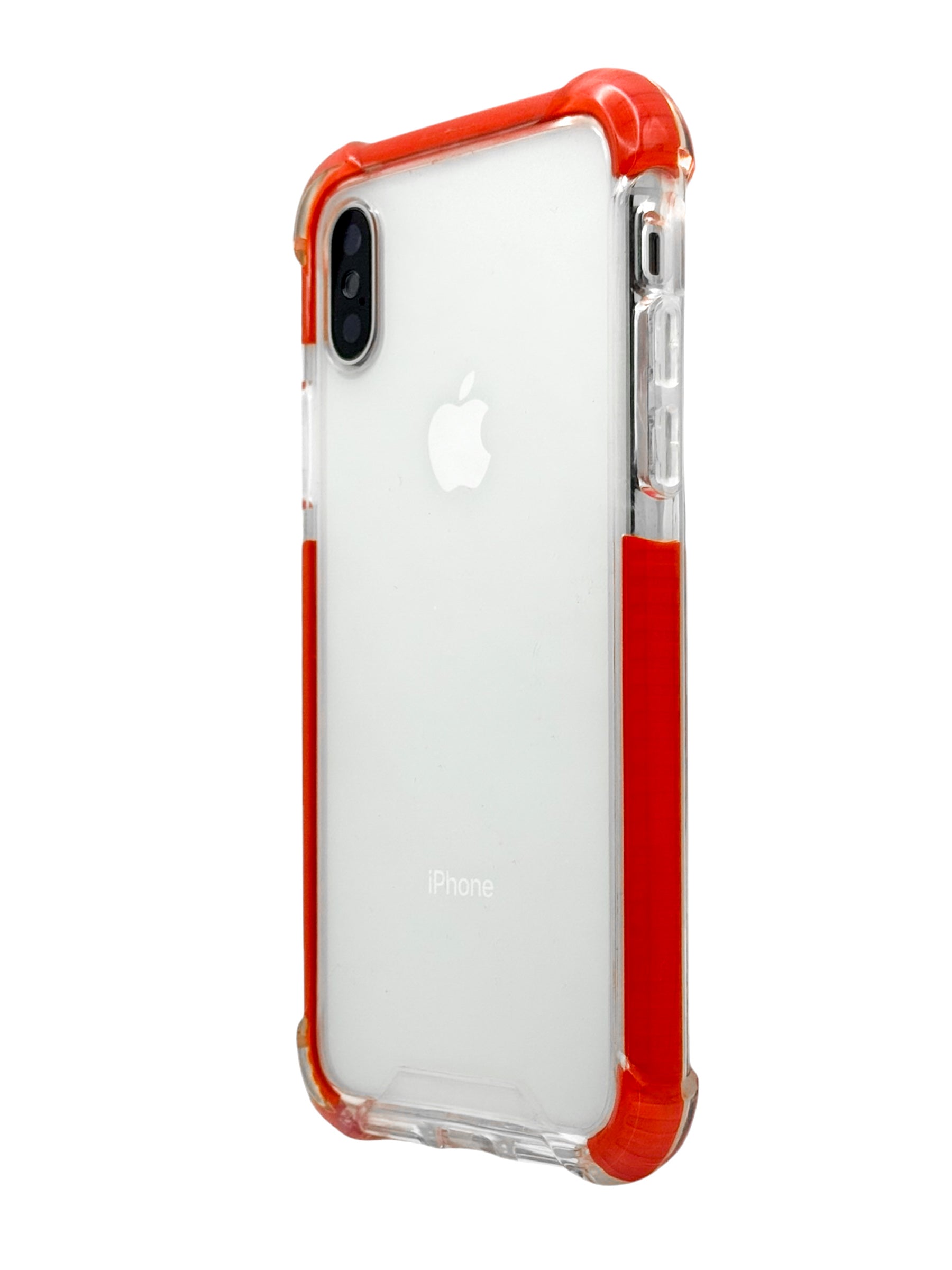 Funda para iPhone X / XS transparente con esquinas reforzadas antigolpes bordes Rojos