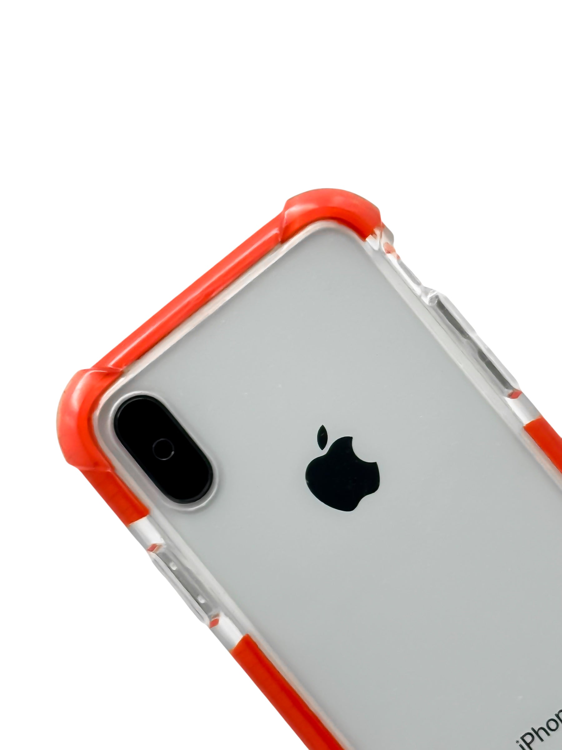 Funda para iPhone X / XS transparente con esquinas reforzadas antigolpes bordes Rojos