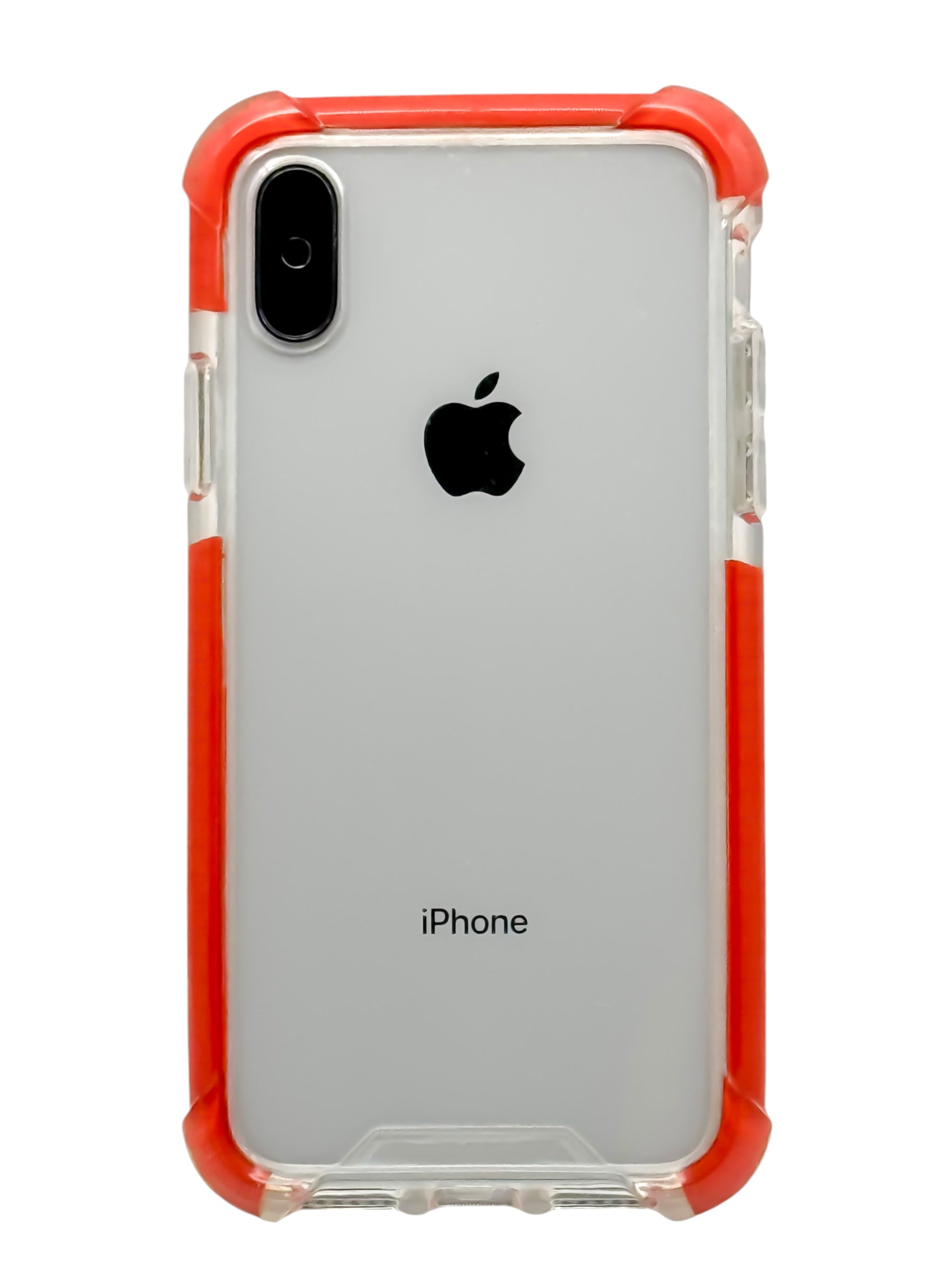 Funda para iPhone X / XS transparente con esquinas reforzadas antigolpes bordes Rojos