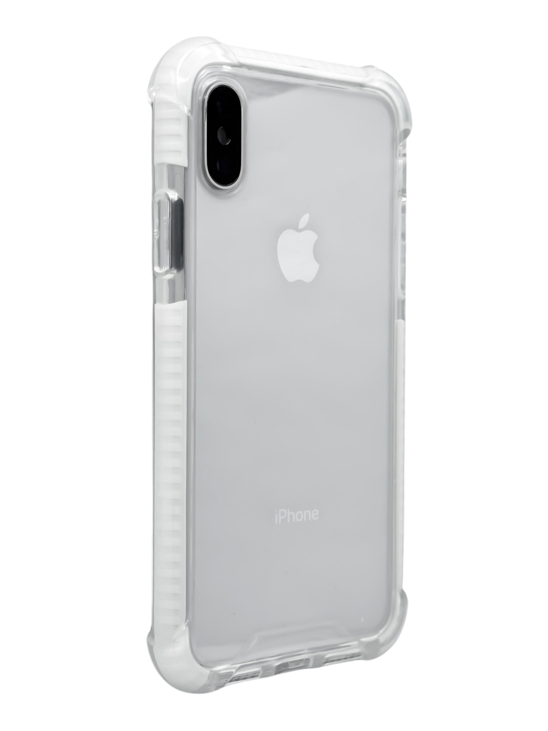 Funda para iPhone X / XS transparente con esquinas reforzadas antigolpes bordes blancos