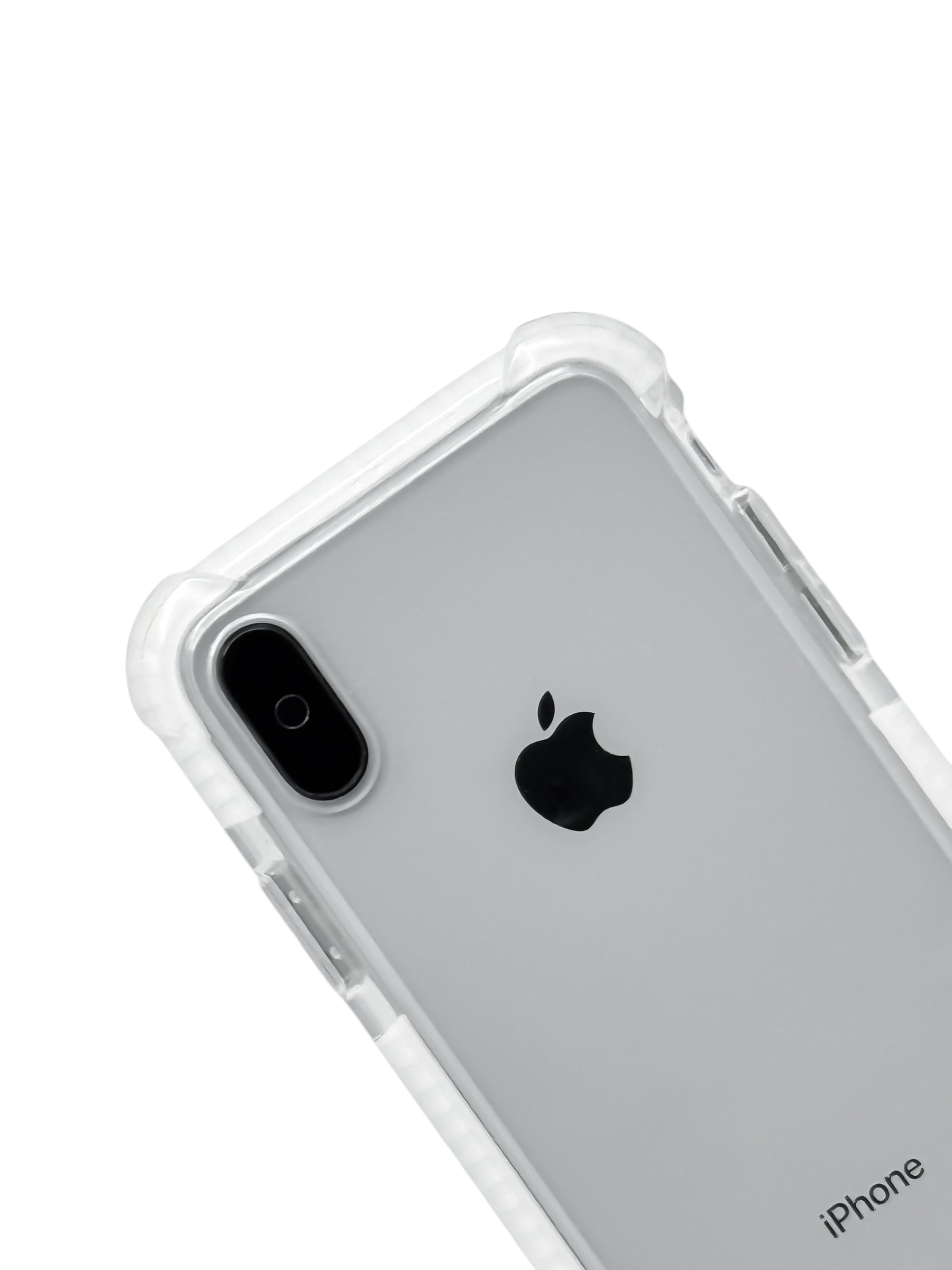 Funda para iPhone X / XS transparente con esquinas reforzadas antigolpes bordes blancos