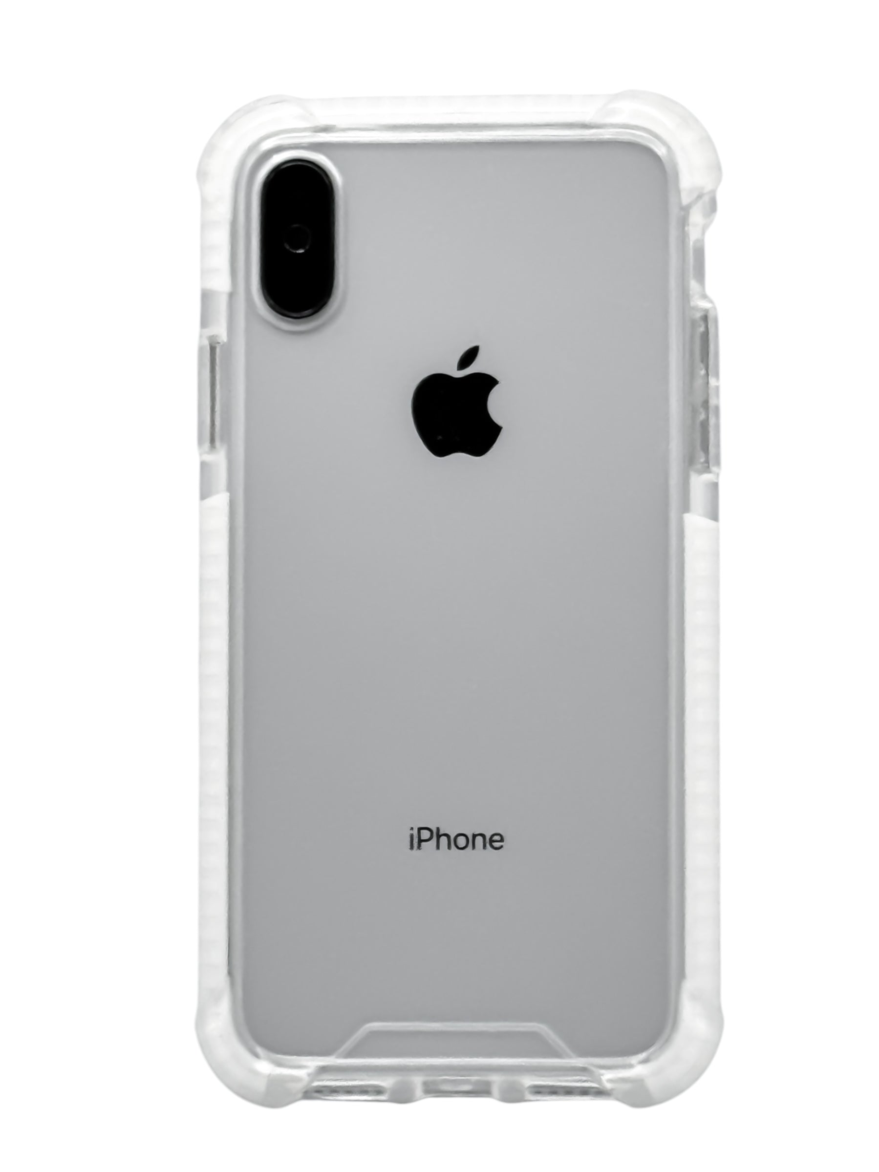 Funda para iPhone X / XS transparente con esquinas reforzadas antigolpes bordes blancos
