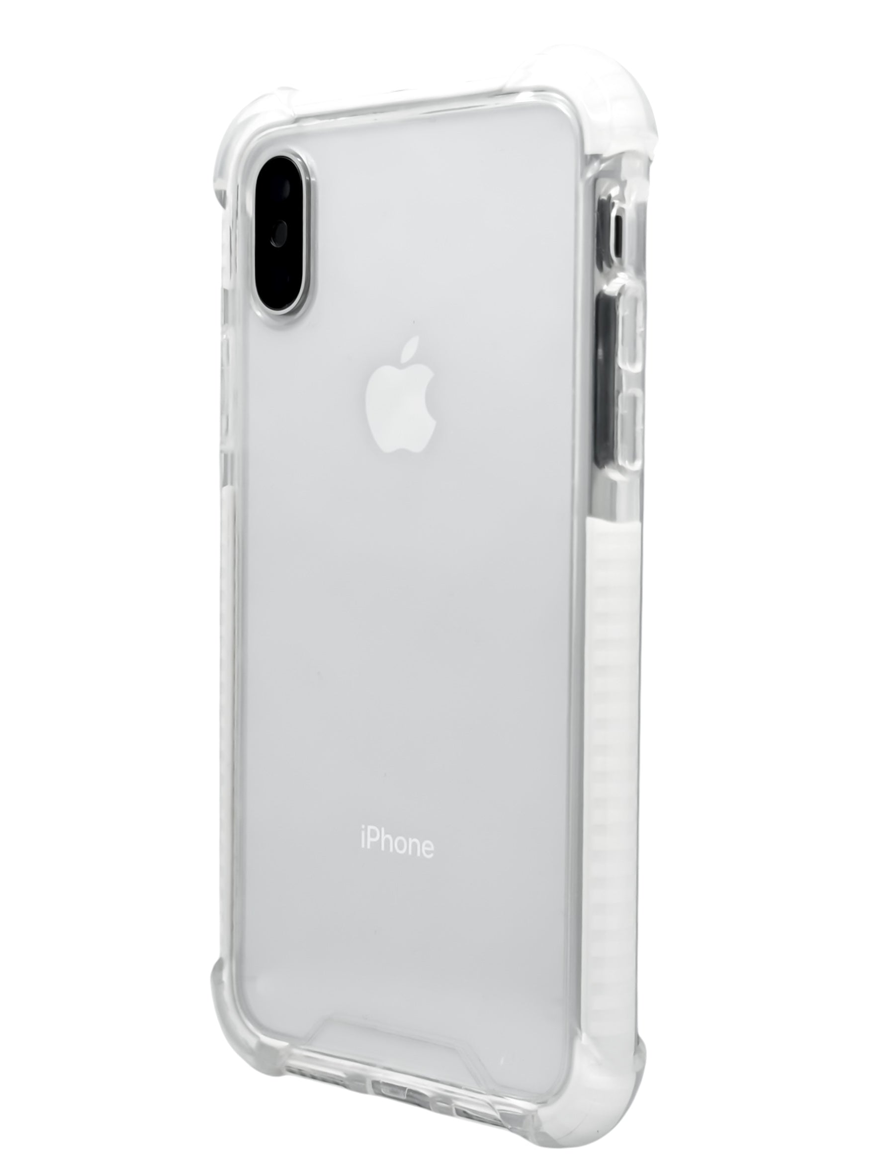 Funda para iPhone X / XS transparente con esquinas reforzadas antigolpes bordes blancos