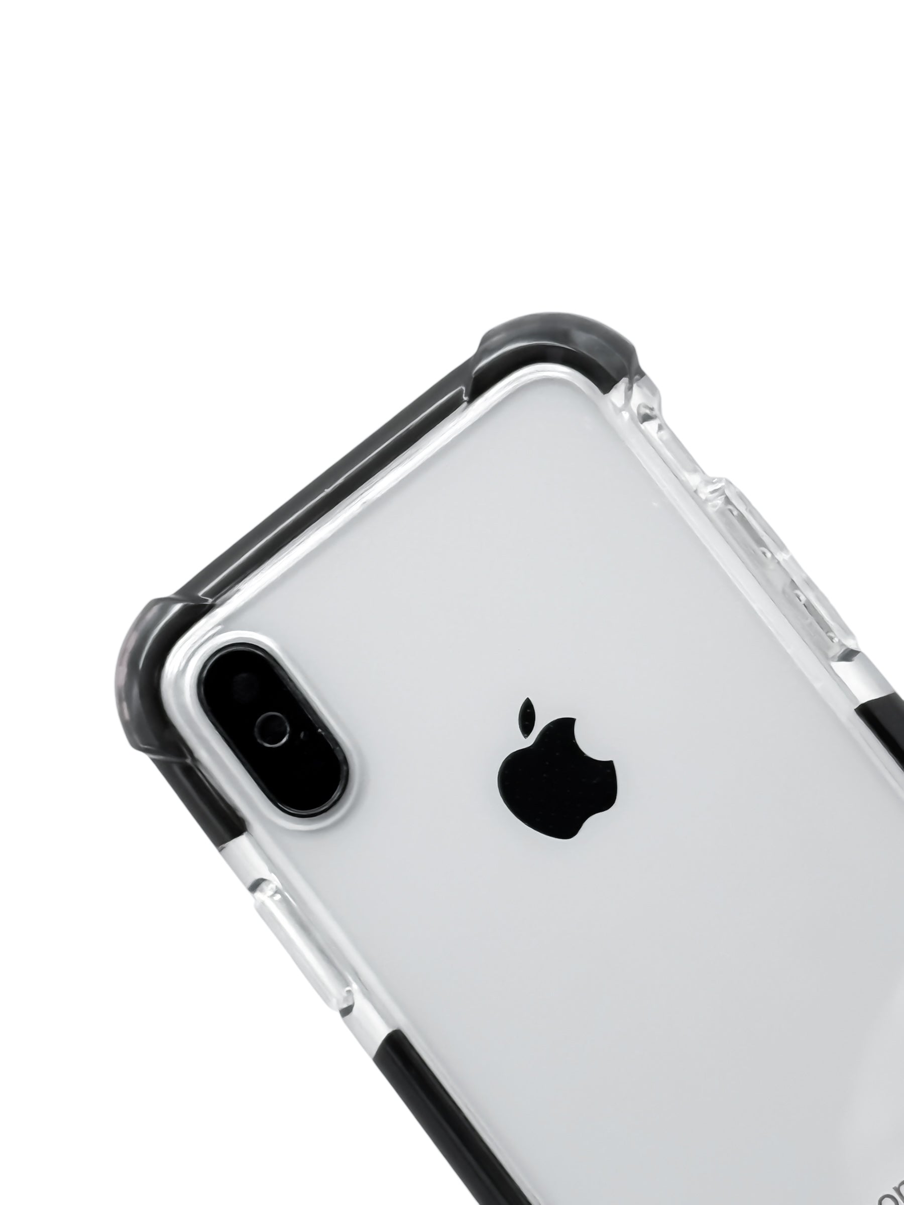 Funda para iPhone X / XS transparente con esquinas reforzadas antigolpes bordes negros