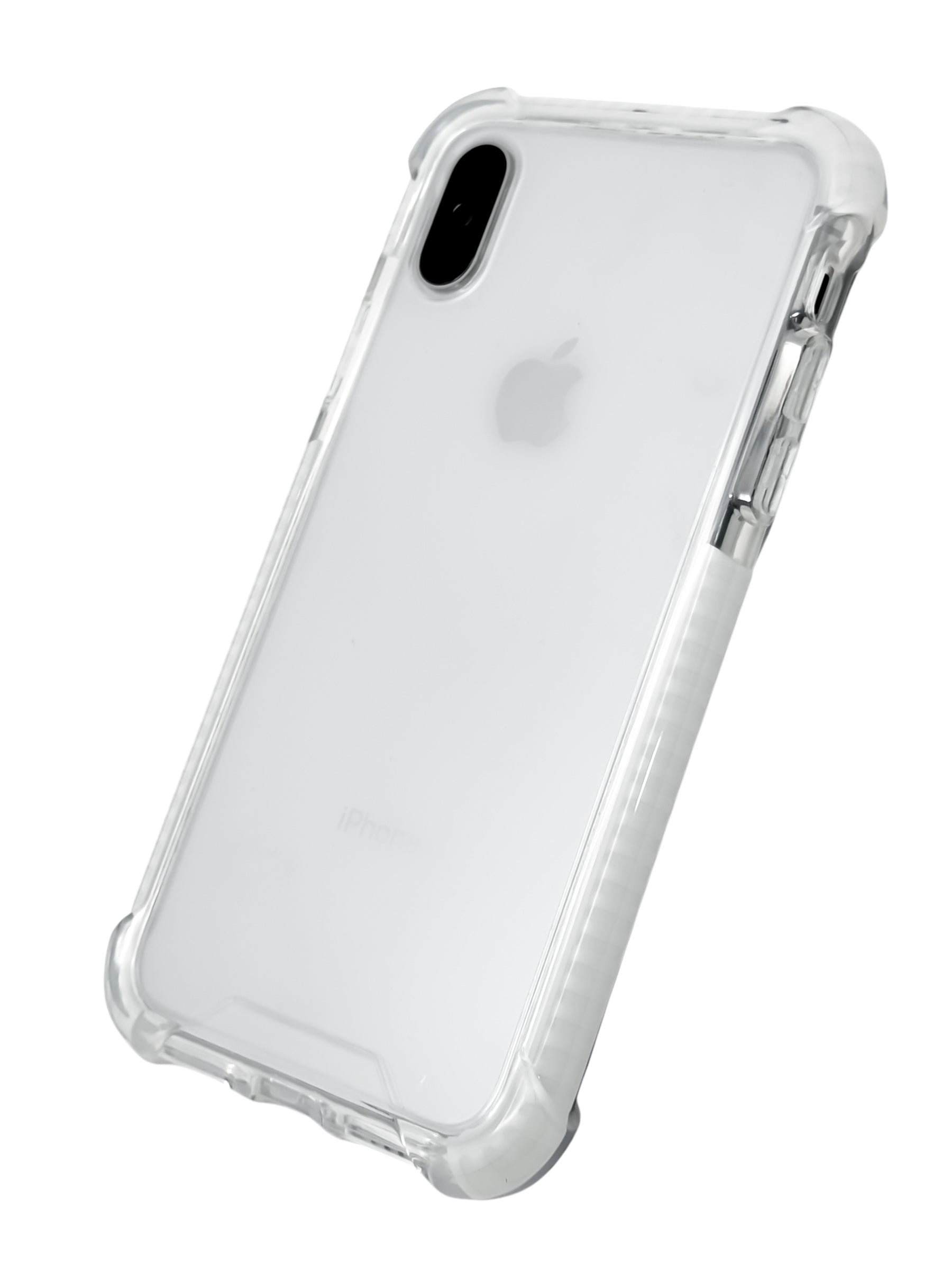 Funda para iPhone X / XS transparente con esquinas reforzadas antigolpes bordes blancos