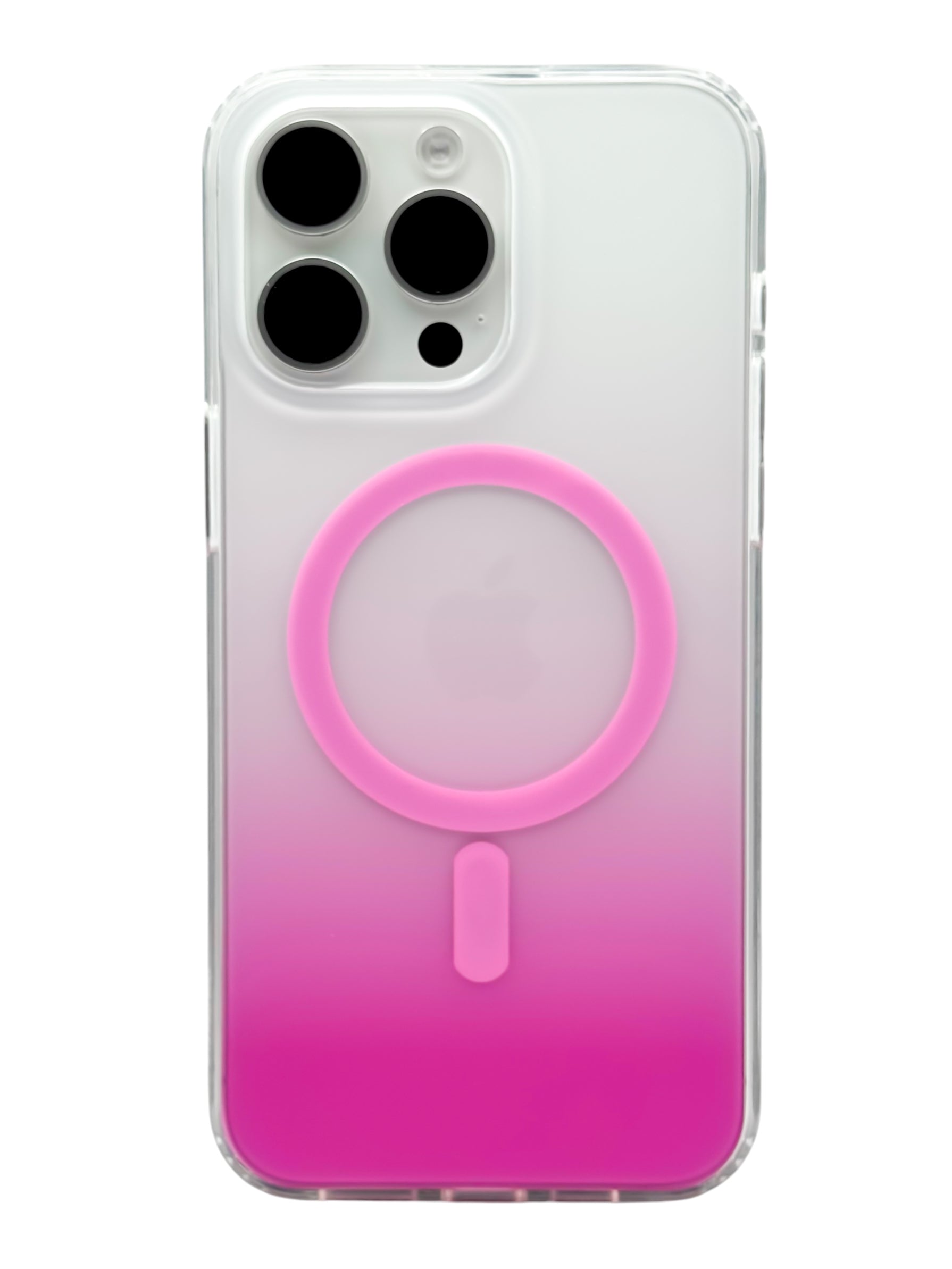Funda para iPhone 15 PRO MAX Rigida con aro magsafe degradada rosa