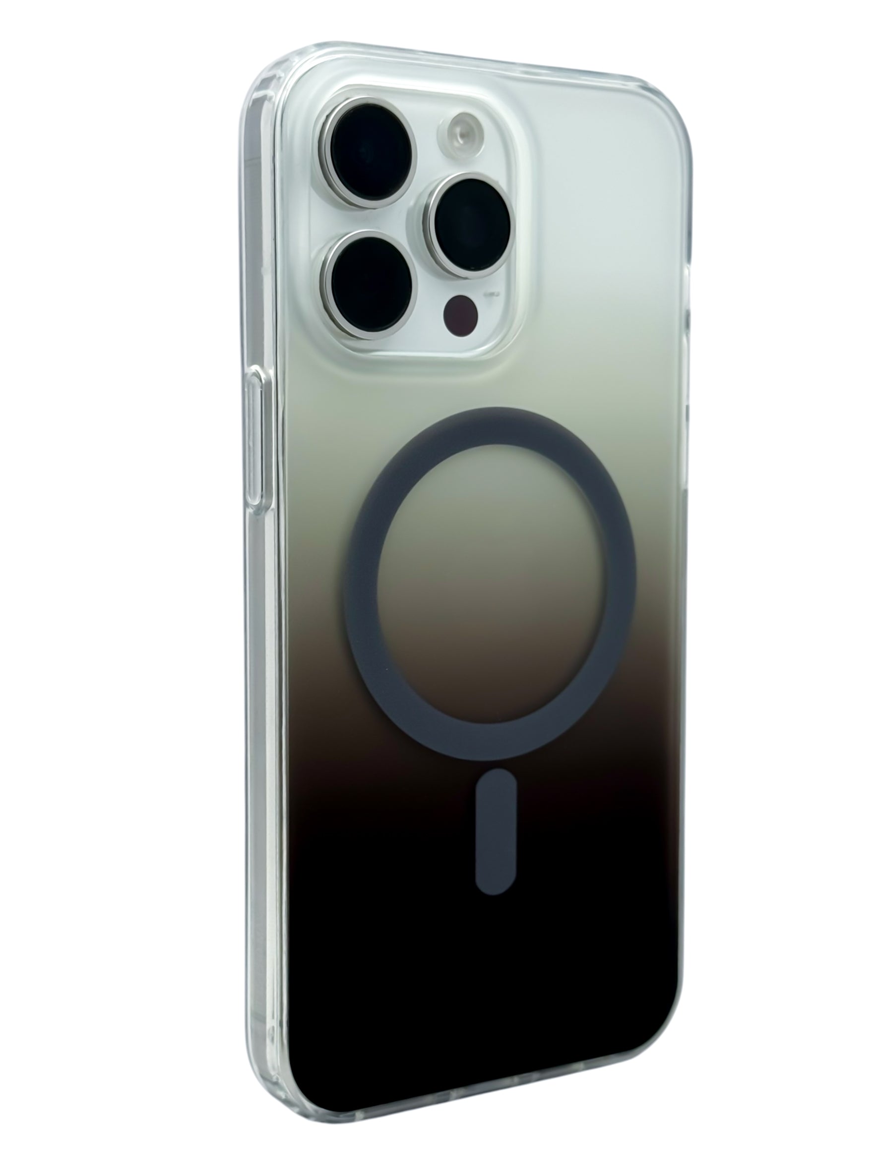 Funda para iPhone 15 pro max Rigida con aro magsafe degradada Cafe oscuro