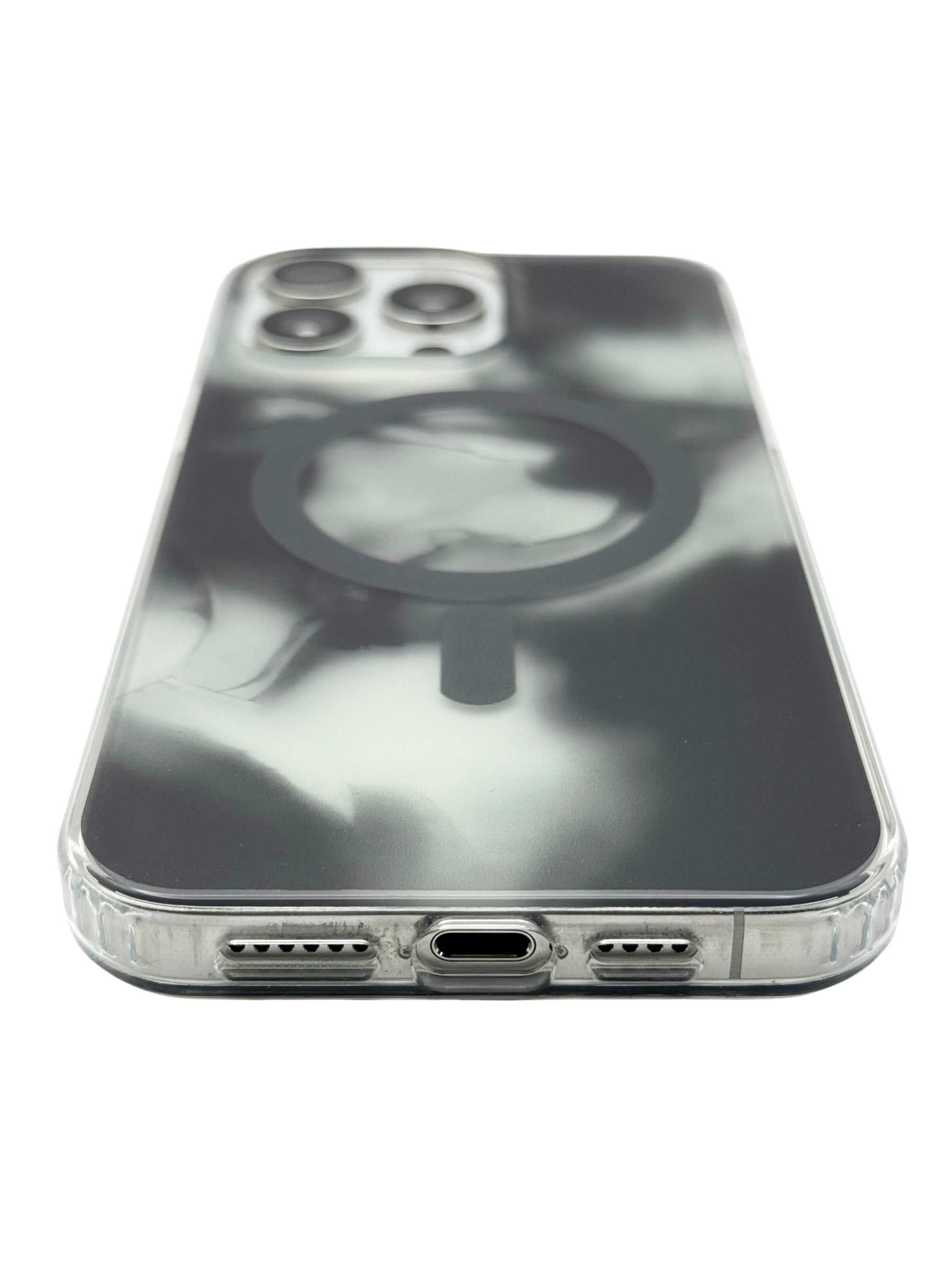 Funda para iPhone 15 pro max con Magsafe diseño Humo negro