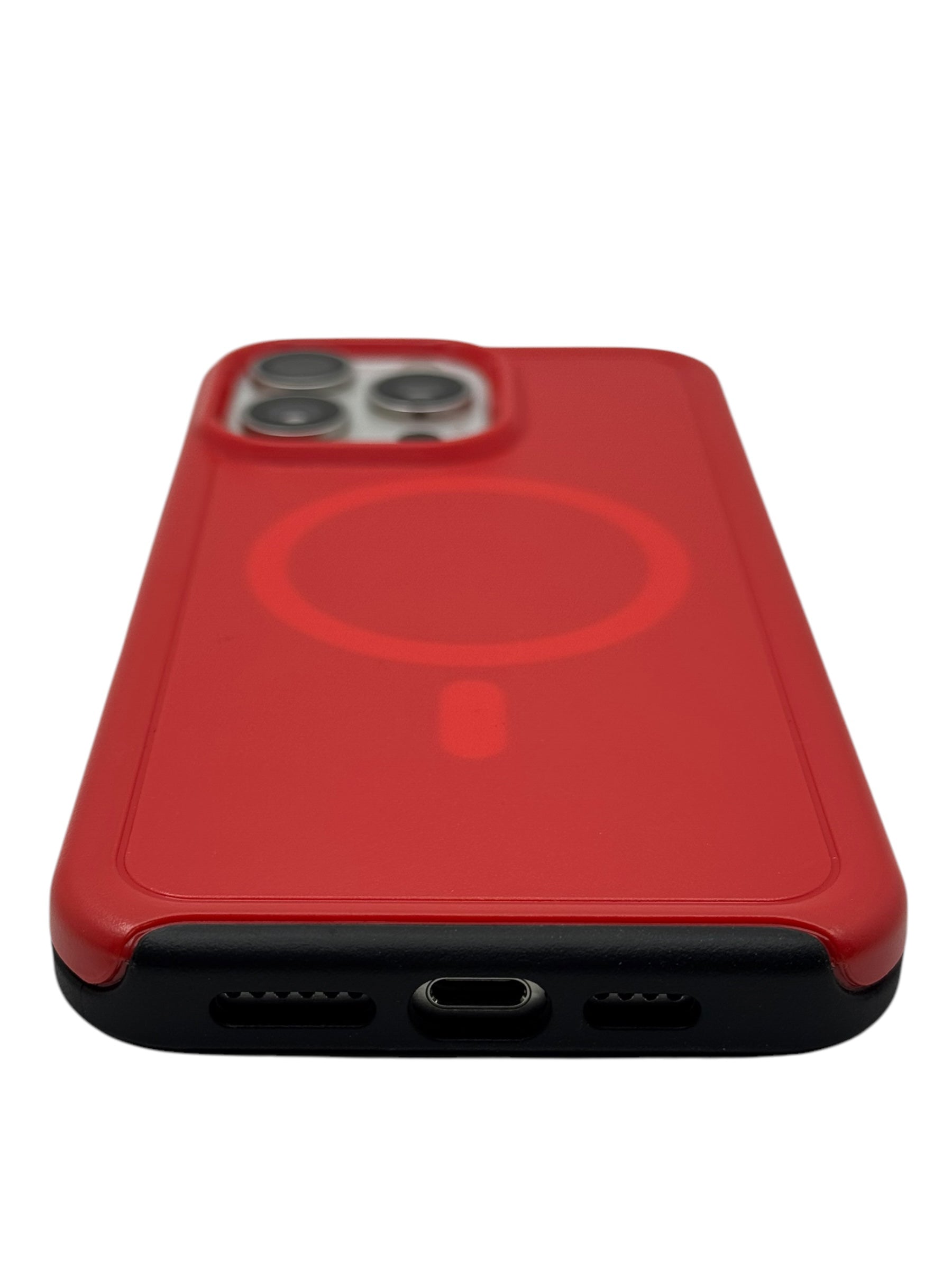 Funda para iPhone 15 pro normal Rigida con aro magsafe color Rojo