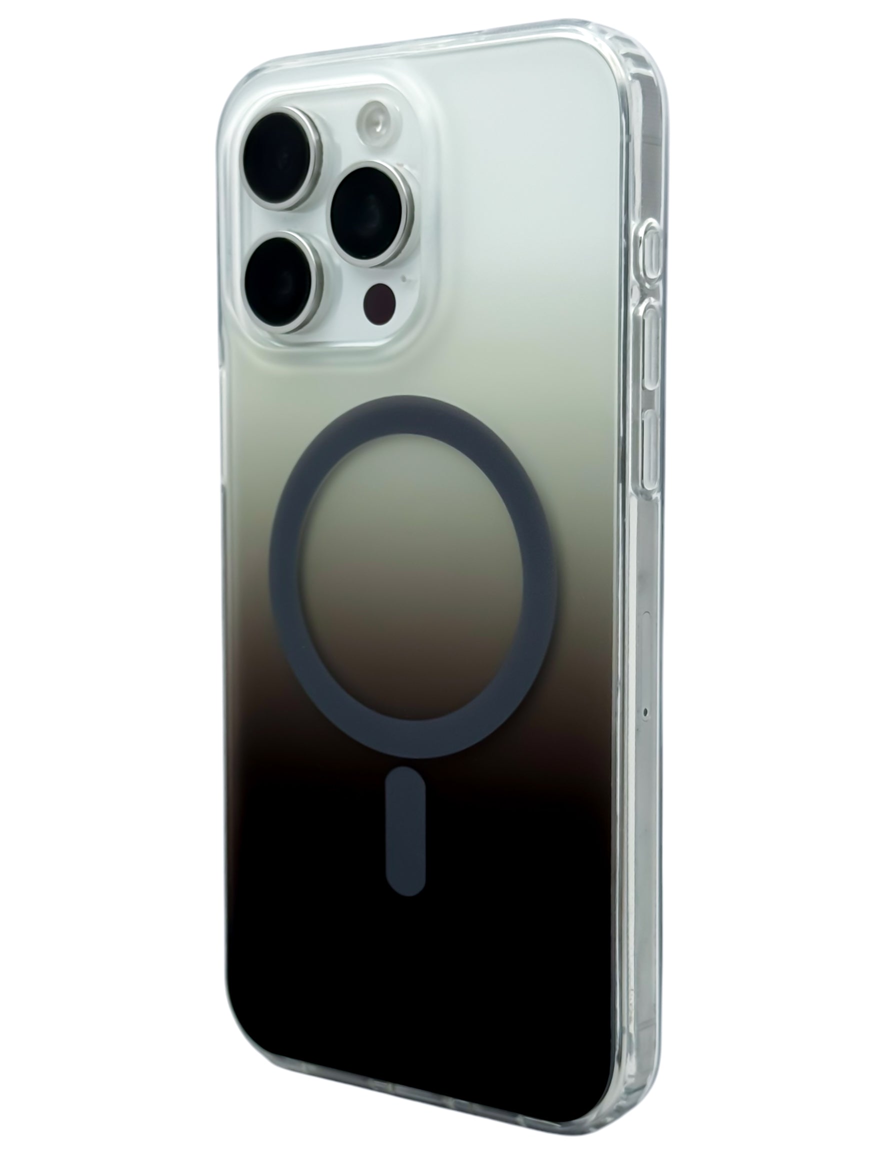 Funda para iPhone 15 pro max Rigida con aro magsafe degradada Cafe oscuro