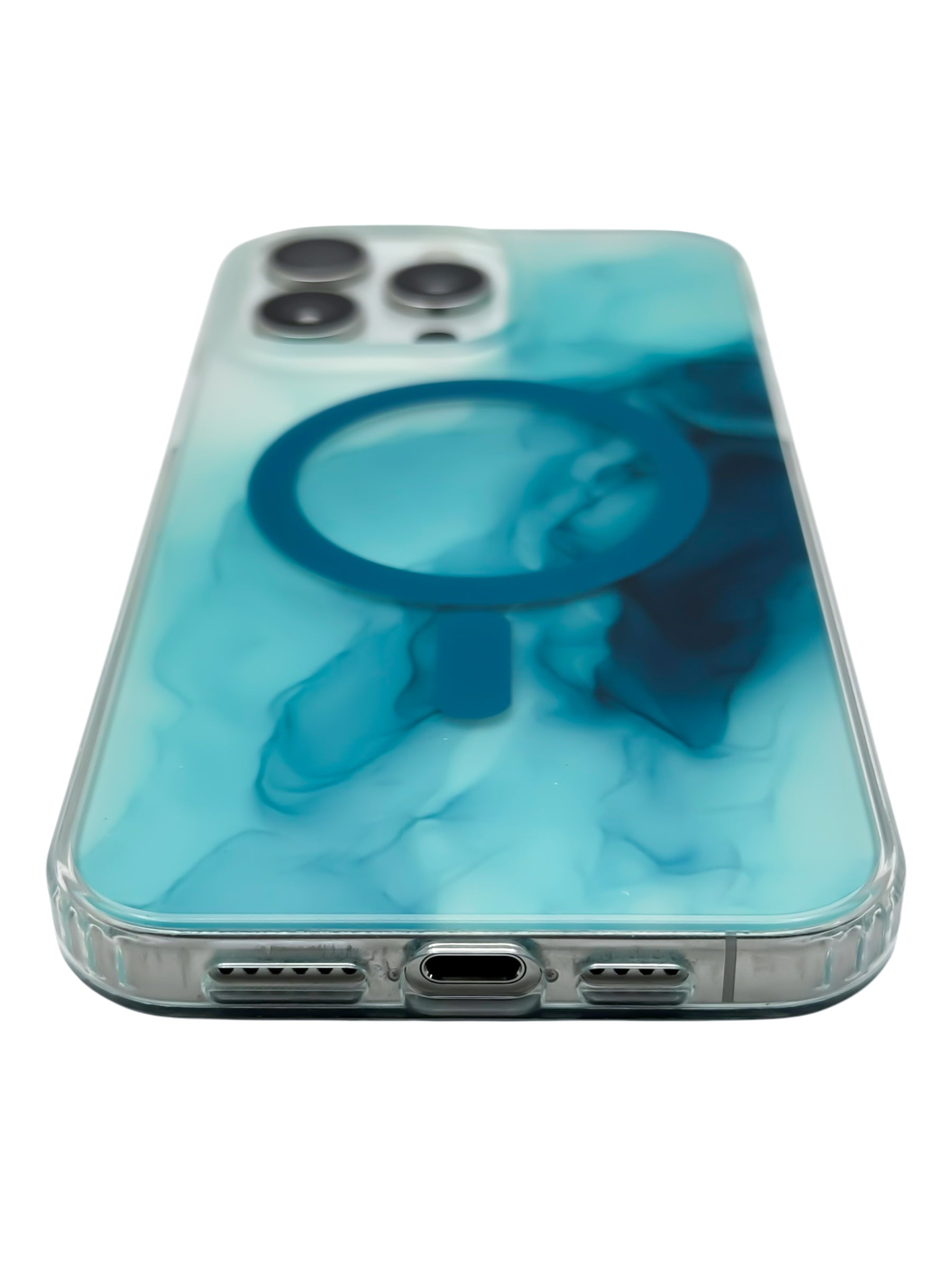 Funda para iPhone 15 pro max con Magsafe diseño Humo azul