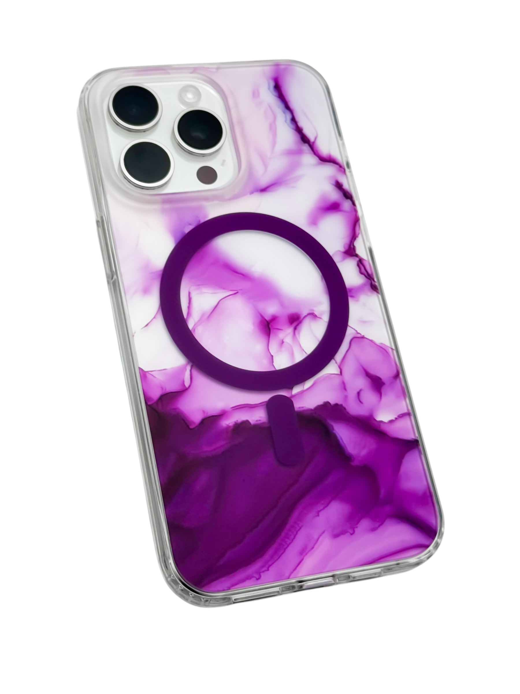 Funda para iPhone 15 pro max con Magsafe diseño Humo morado