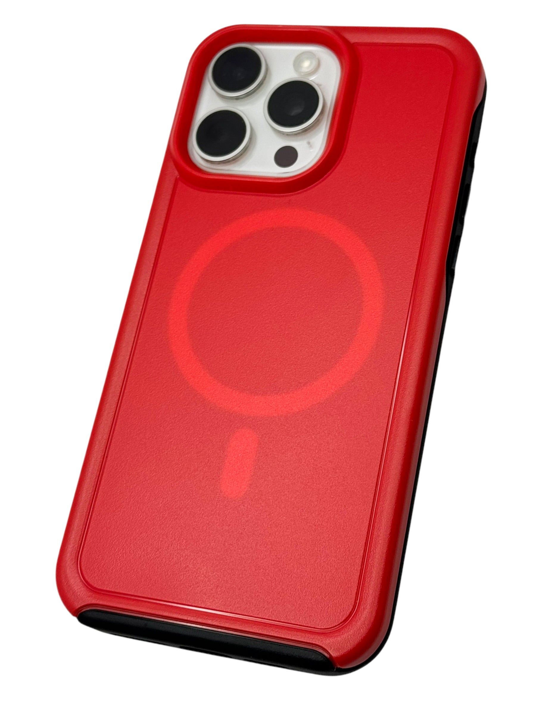 Funda para iPhone 15 pro normal Rigida con aro magsafe color Rojo