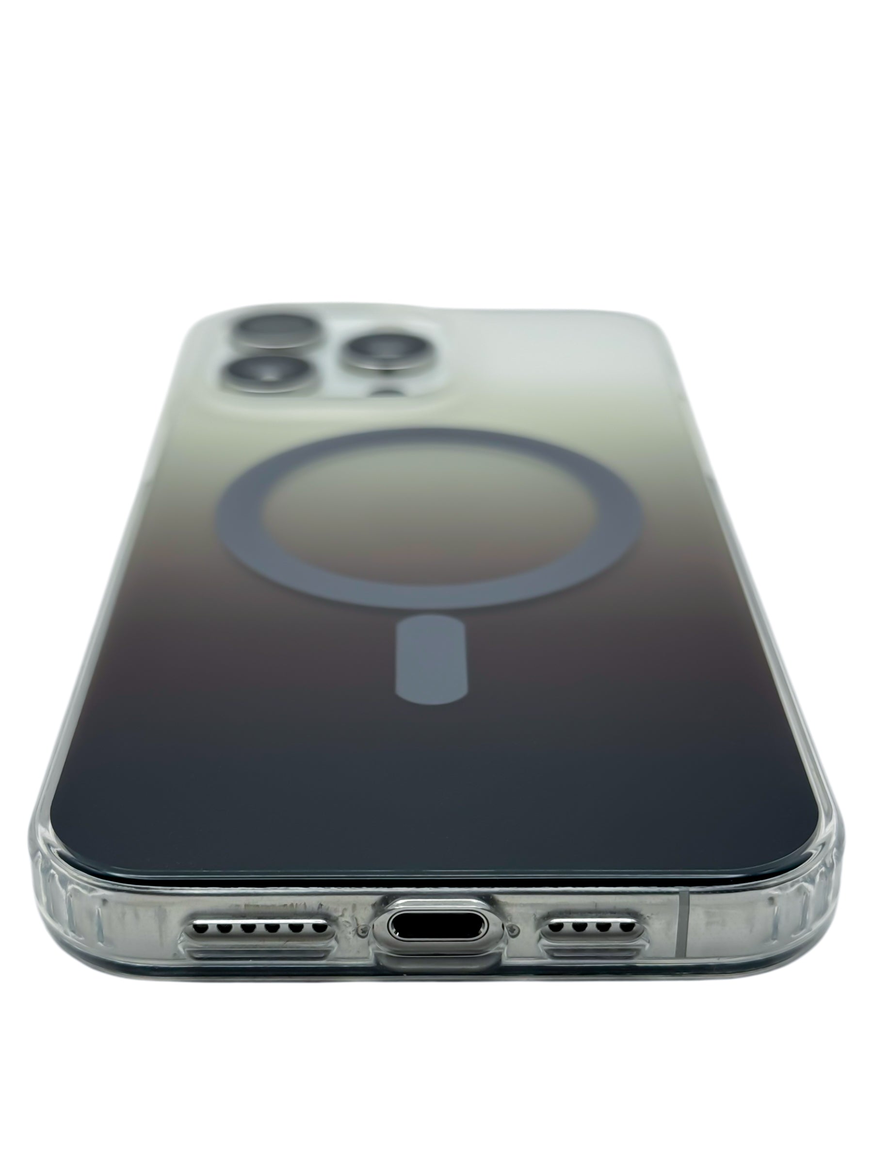 Funda para iPhone 15 pro max Rigida con aro magsafe degradada Cafe oscuro