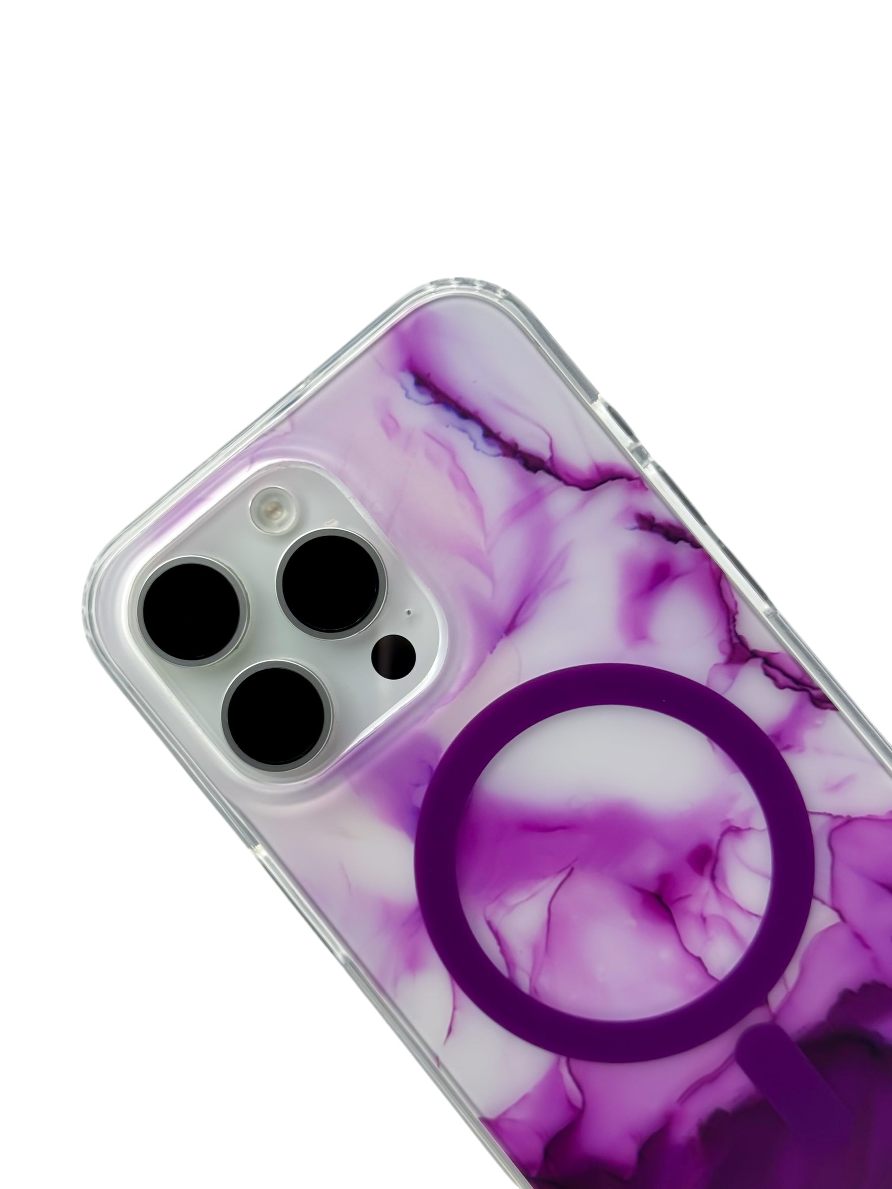 Funda para iPhone 15 pro max con Magsafe diseño Humo morado