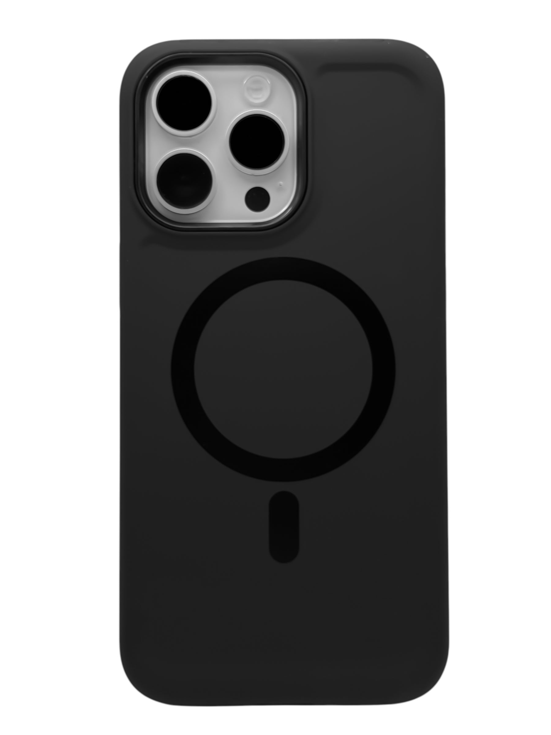 Funda para iPhone 15 pro max Rigida con aro magsafe textura suave negro