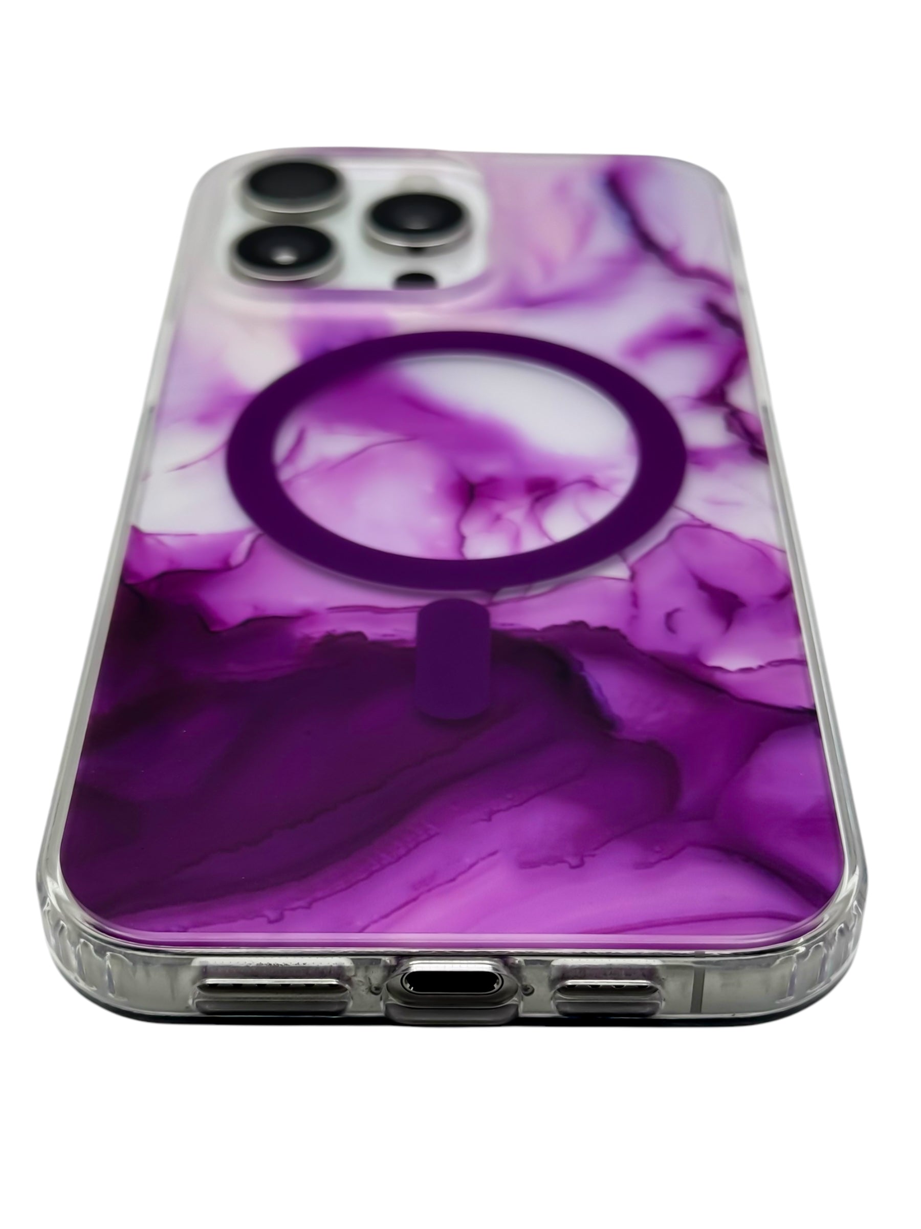 Funda para iPhone 15 pro max con Magsafe diseño Humo morado