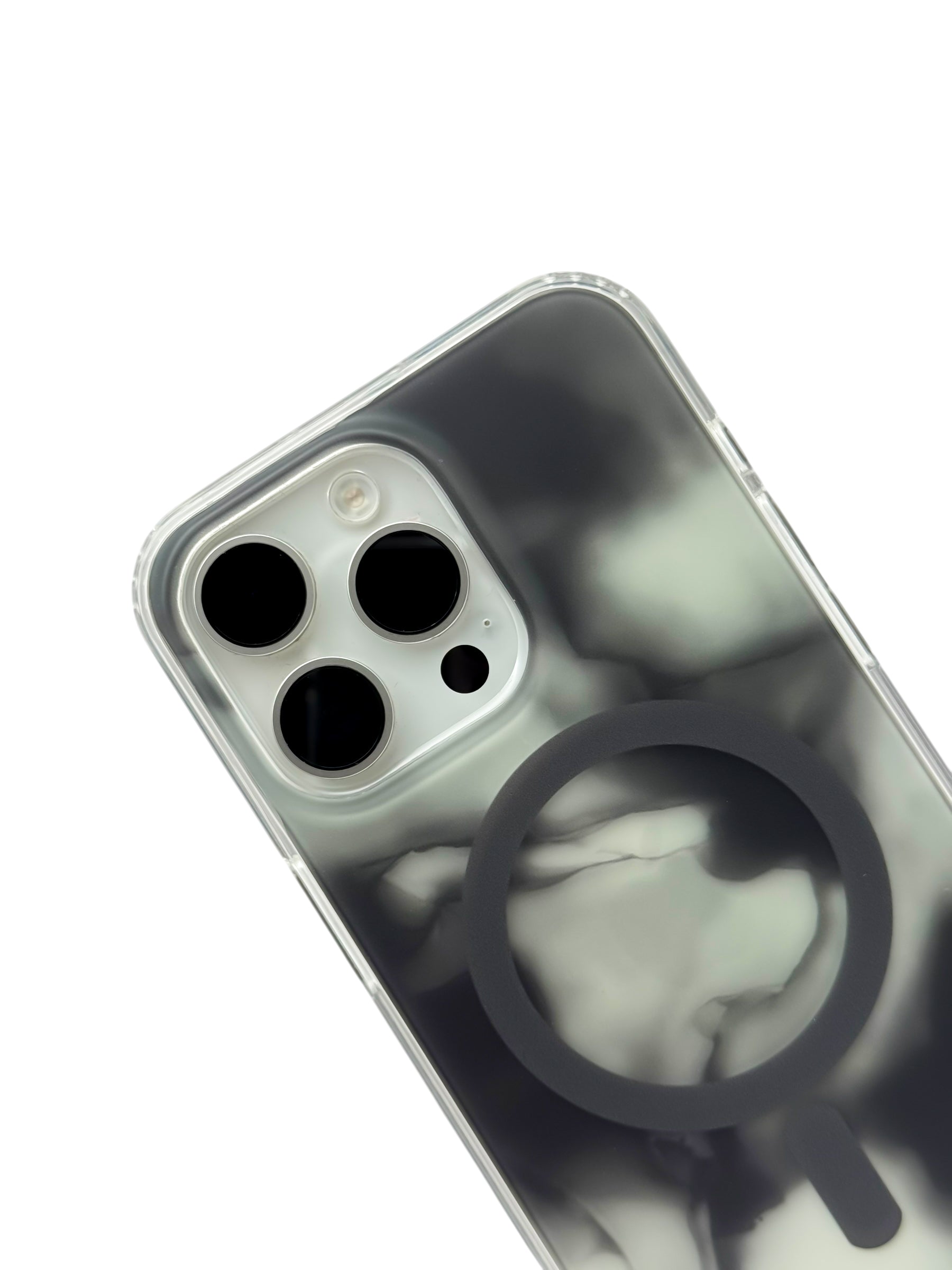 Funda para iPhone 15 pro max con Magsafe diseño Humo negro