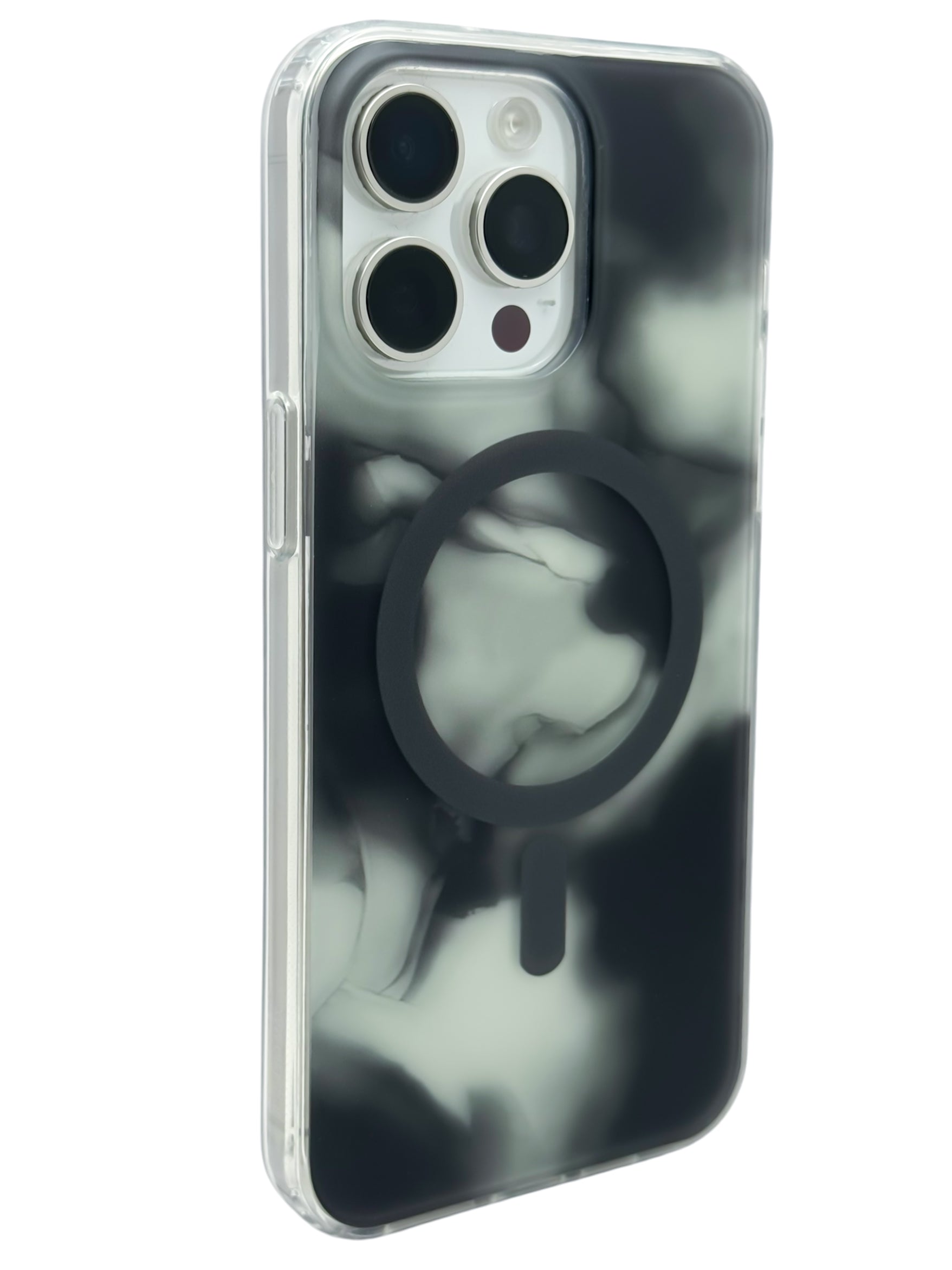 Funda para iPhone 15 pro max con Magsafe diseño Humo negro