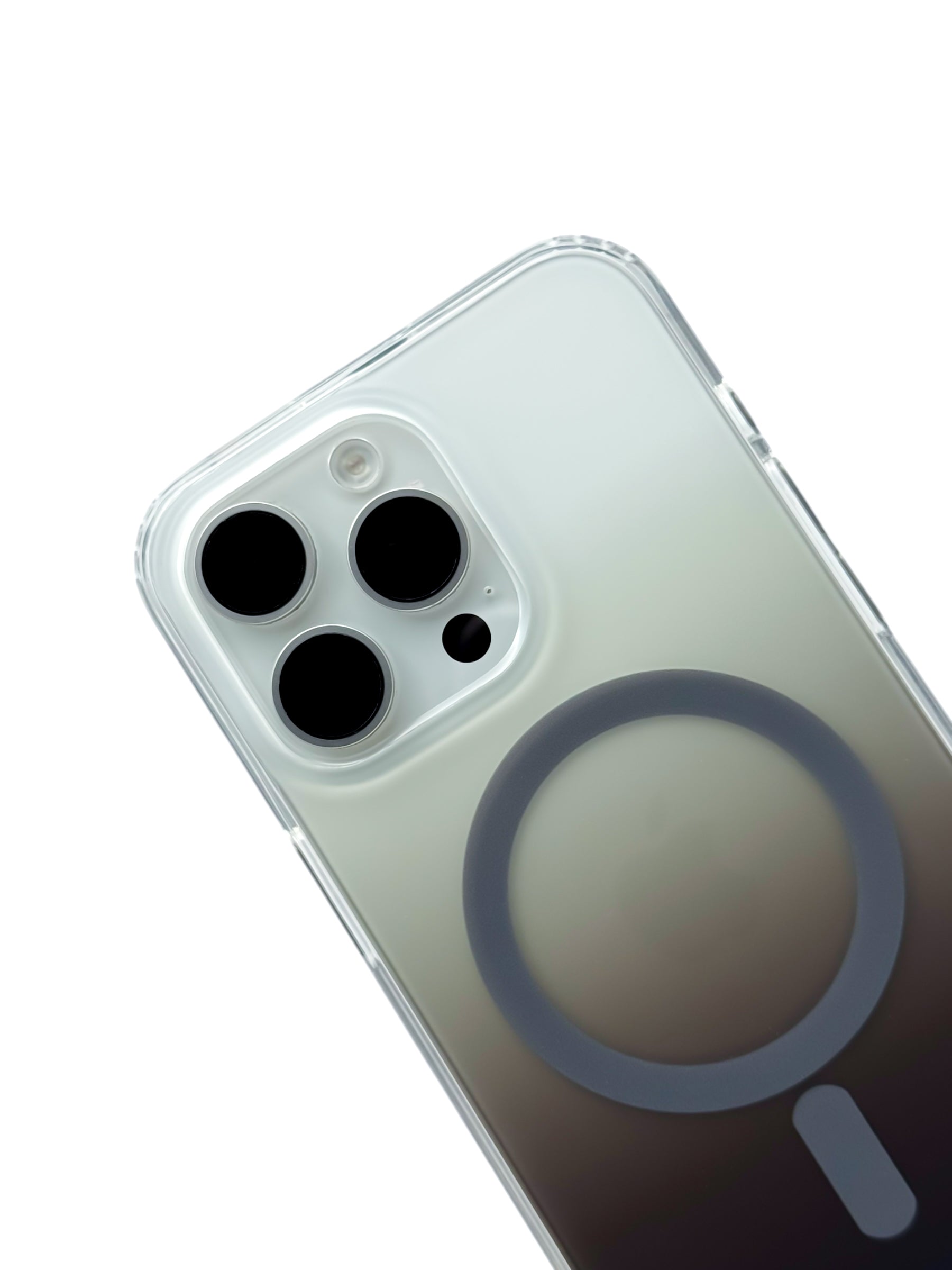 Funda para iPhone 15 pro max Rigida con aro magsafe degradada Cafe oscuro