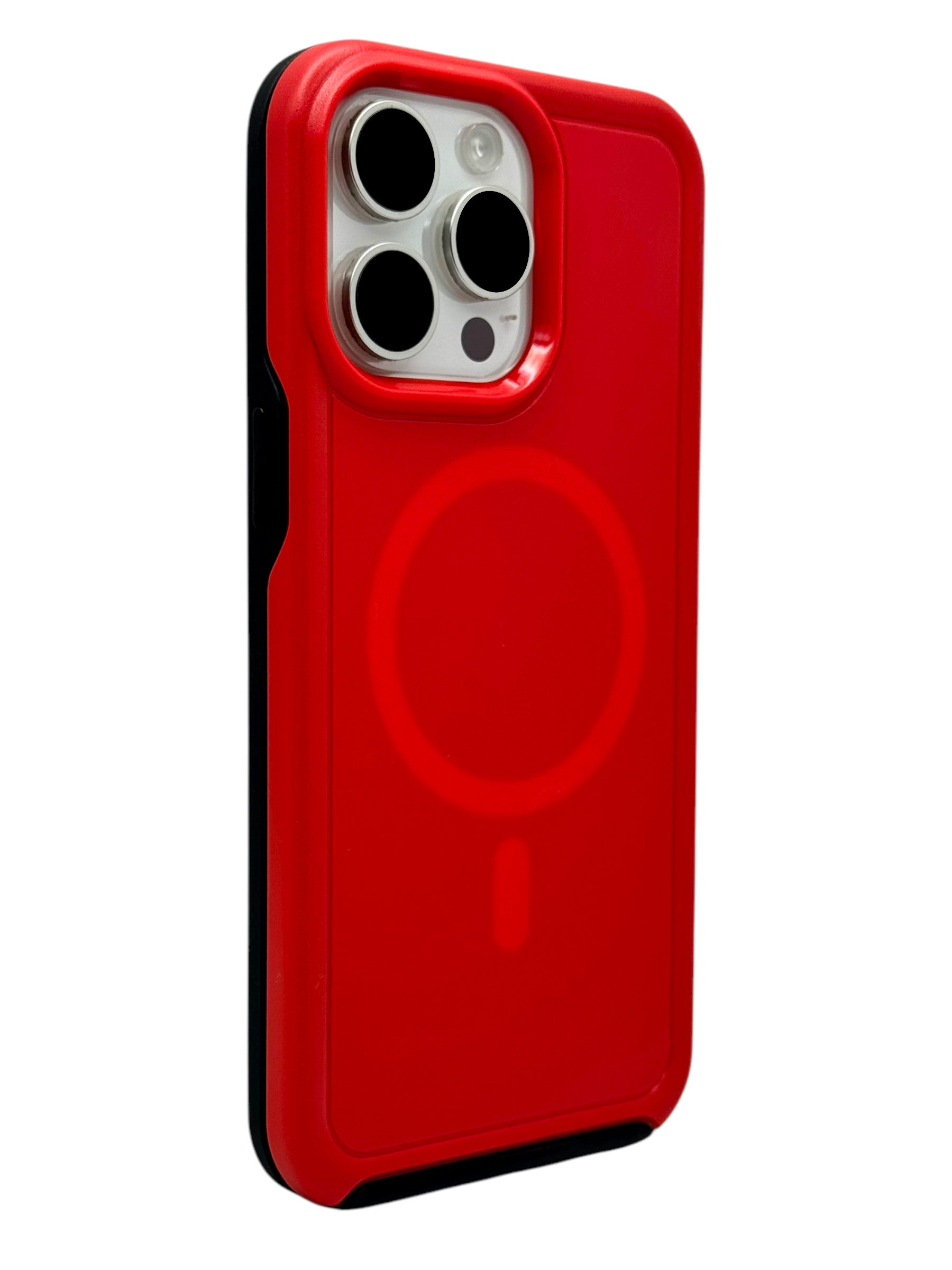 Funda para iPhone 15 pro normal Rigida con aro magsafe color Rojo