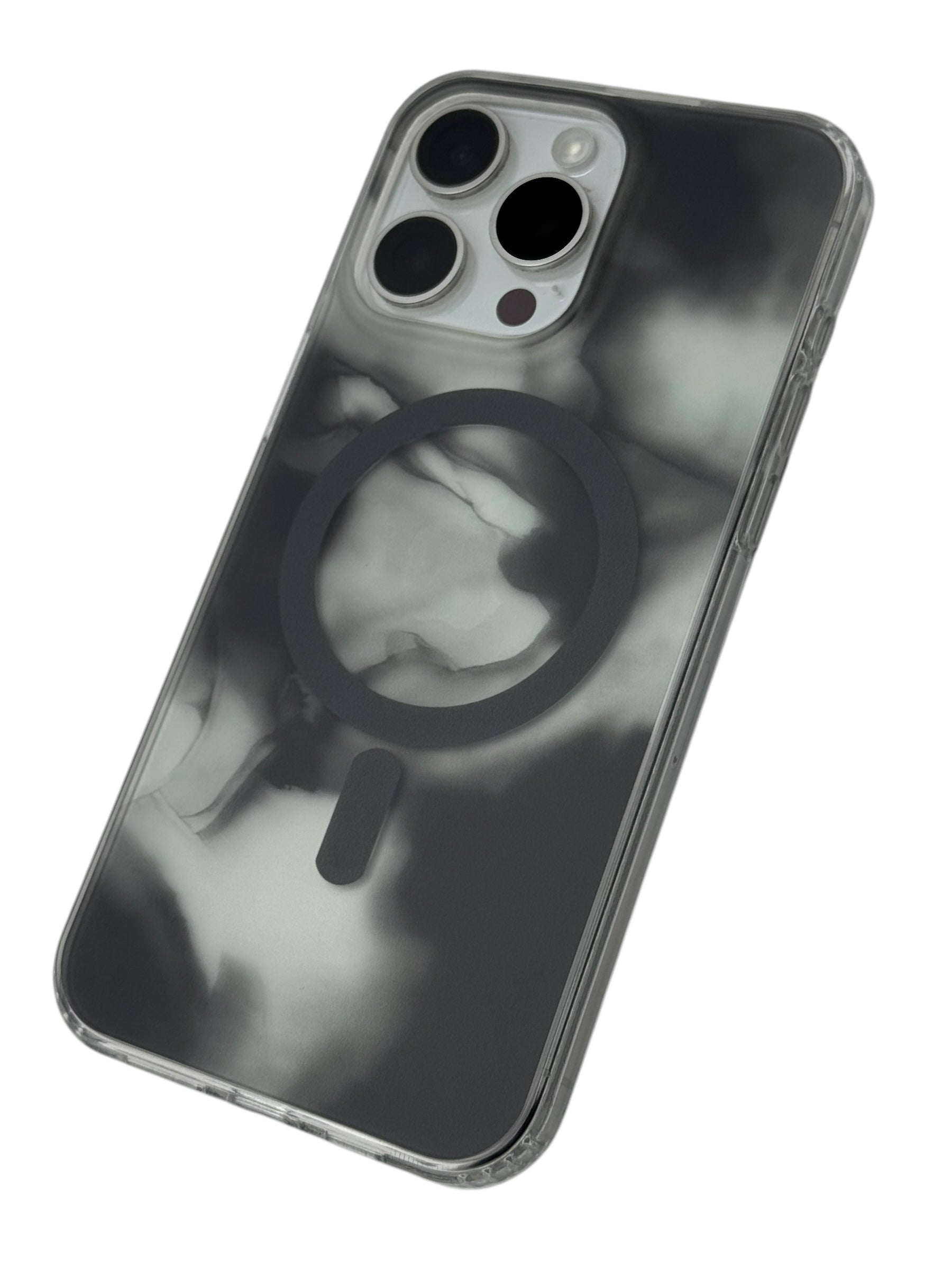 Funda para iPhone 15 pro max con Magsafe diseño Humo negro