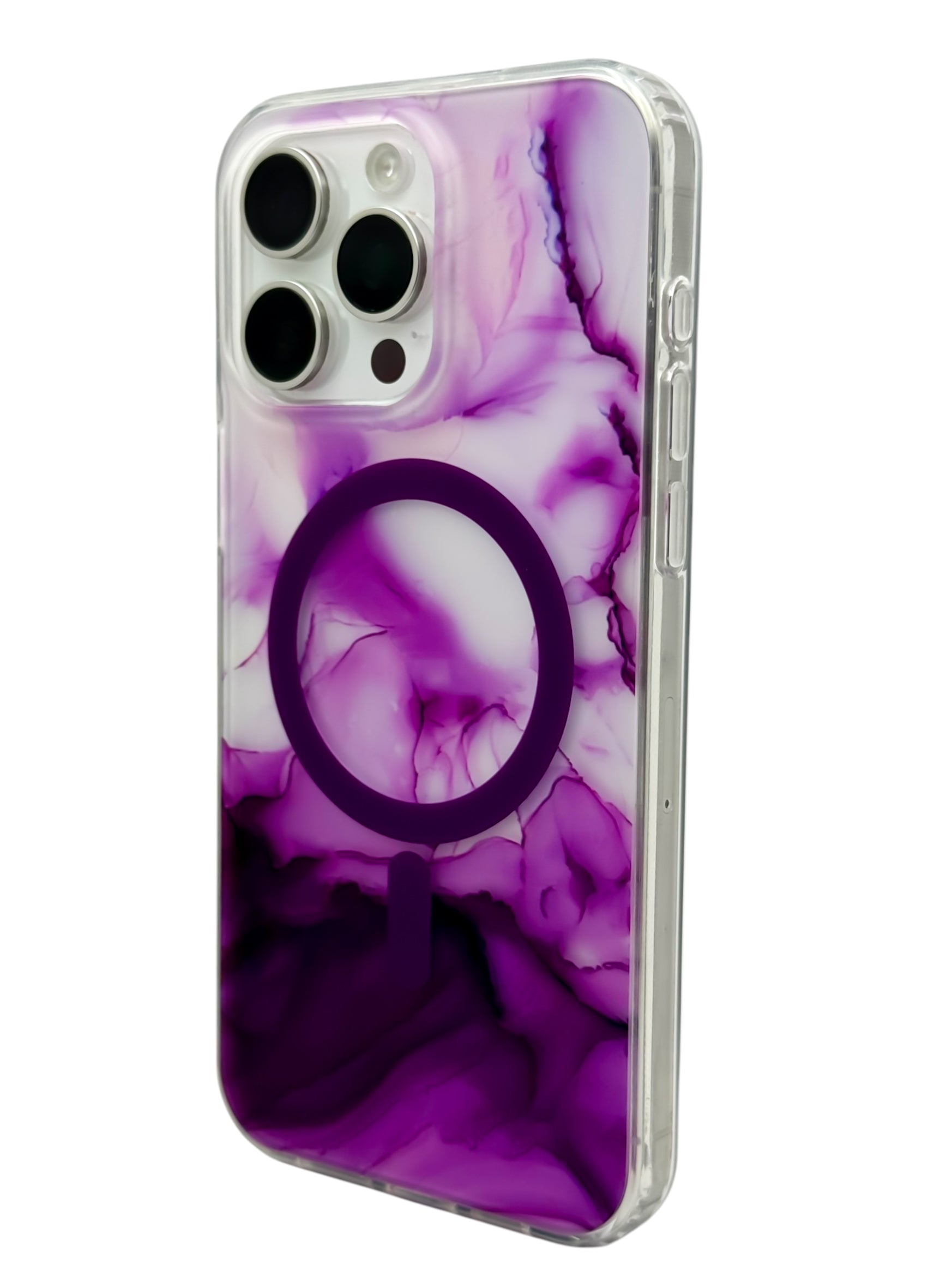 Funda para iPhone 15 pro max con Magsafe diseño Humo morado