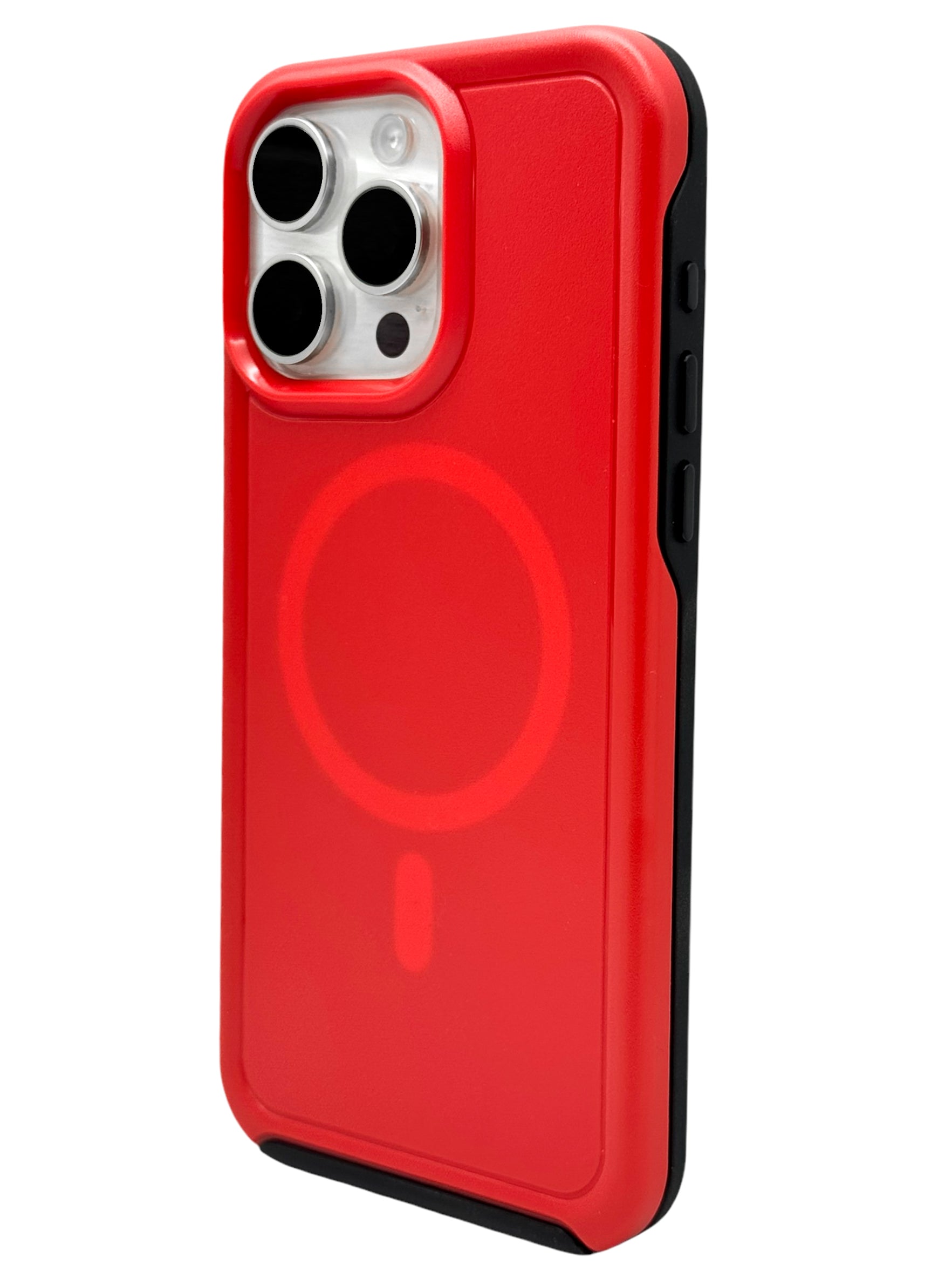 Funda para iPhone 15 pro normal Rigida con aro magsafe color Rojo