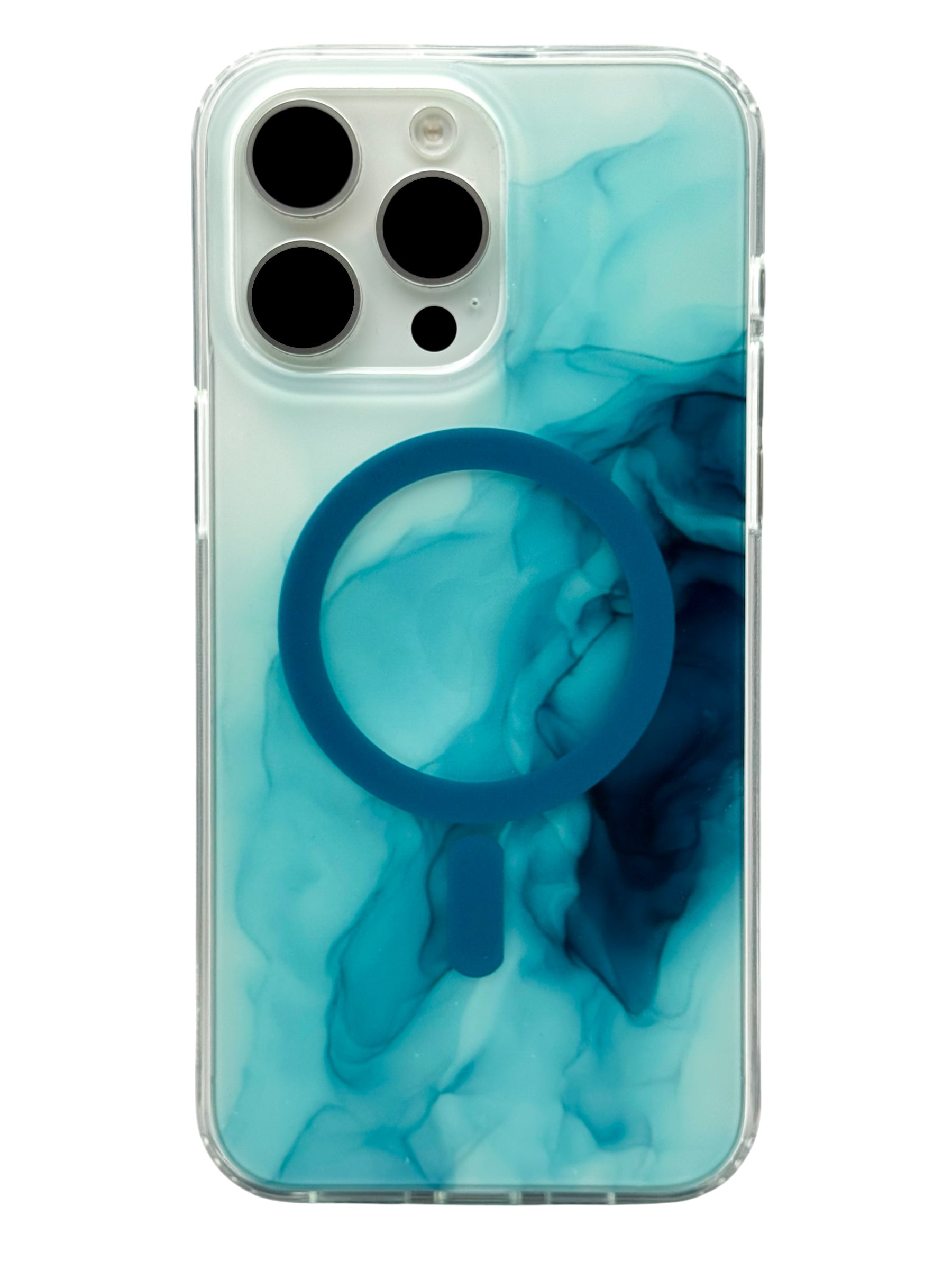 Funda para iPhone 15 pro max con Magsafe diseño Humo azul