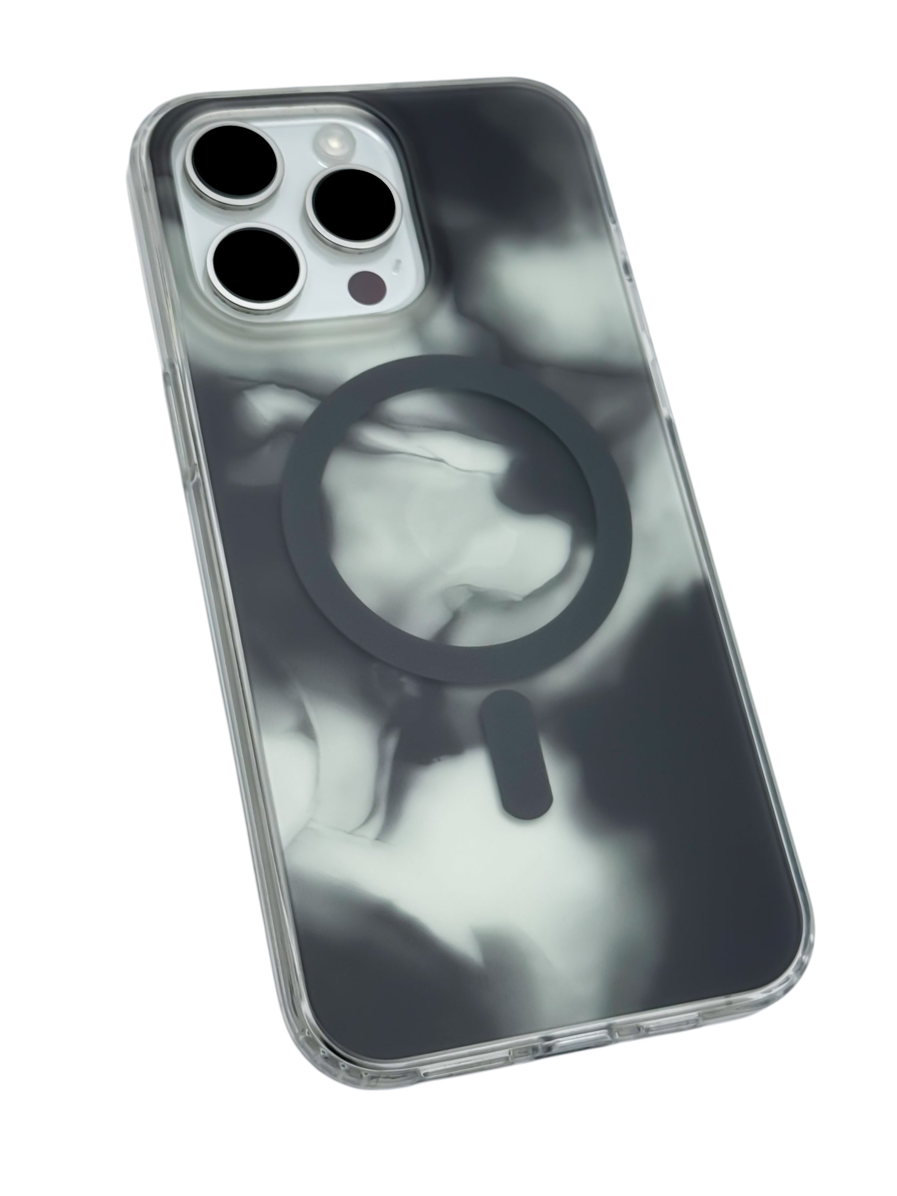 Funda para iPhone 15 pro max con Magsafe diseño Humo negro