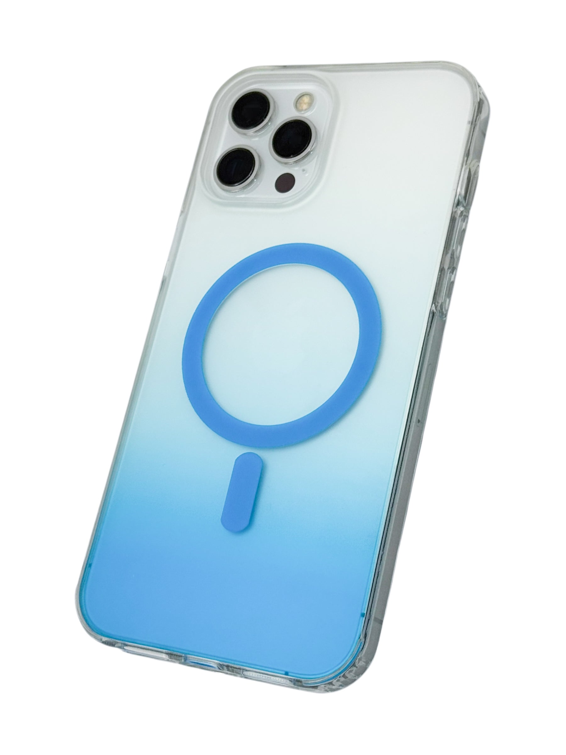 Funda para iPhone 12 PRO MAX (6.7) Rigida con aro magsafe degradada azul