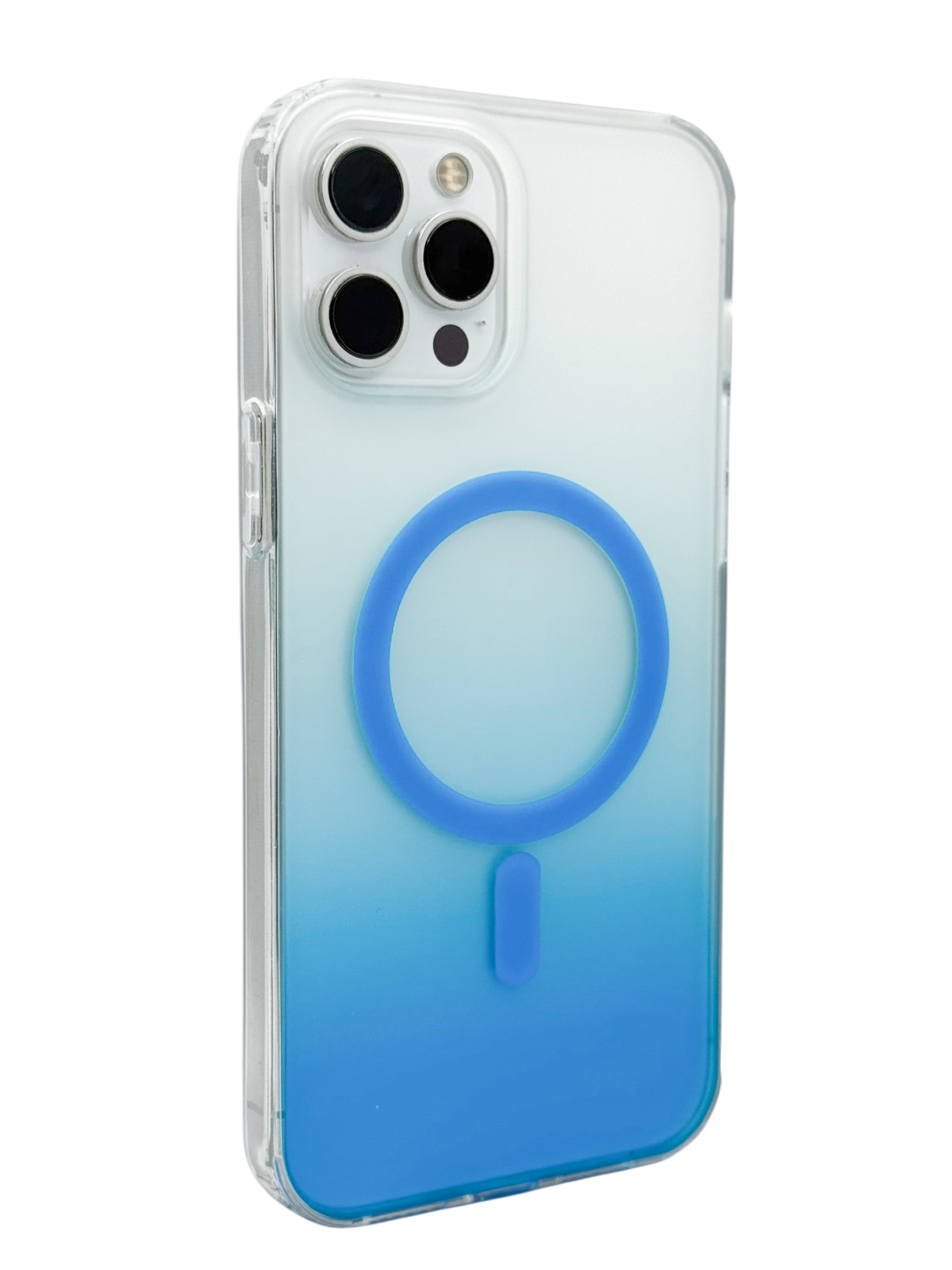 Funda para iPhone 12 PRO MAX (6.7) Rigida con aro magsafe degradada azul