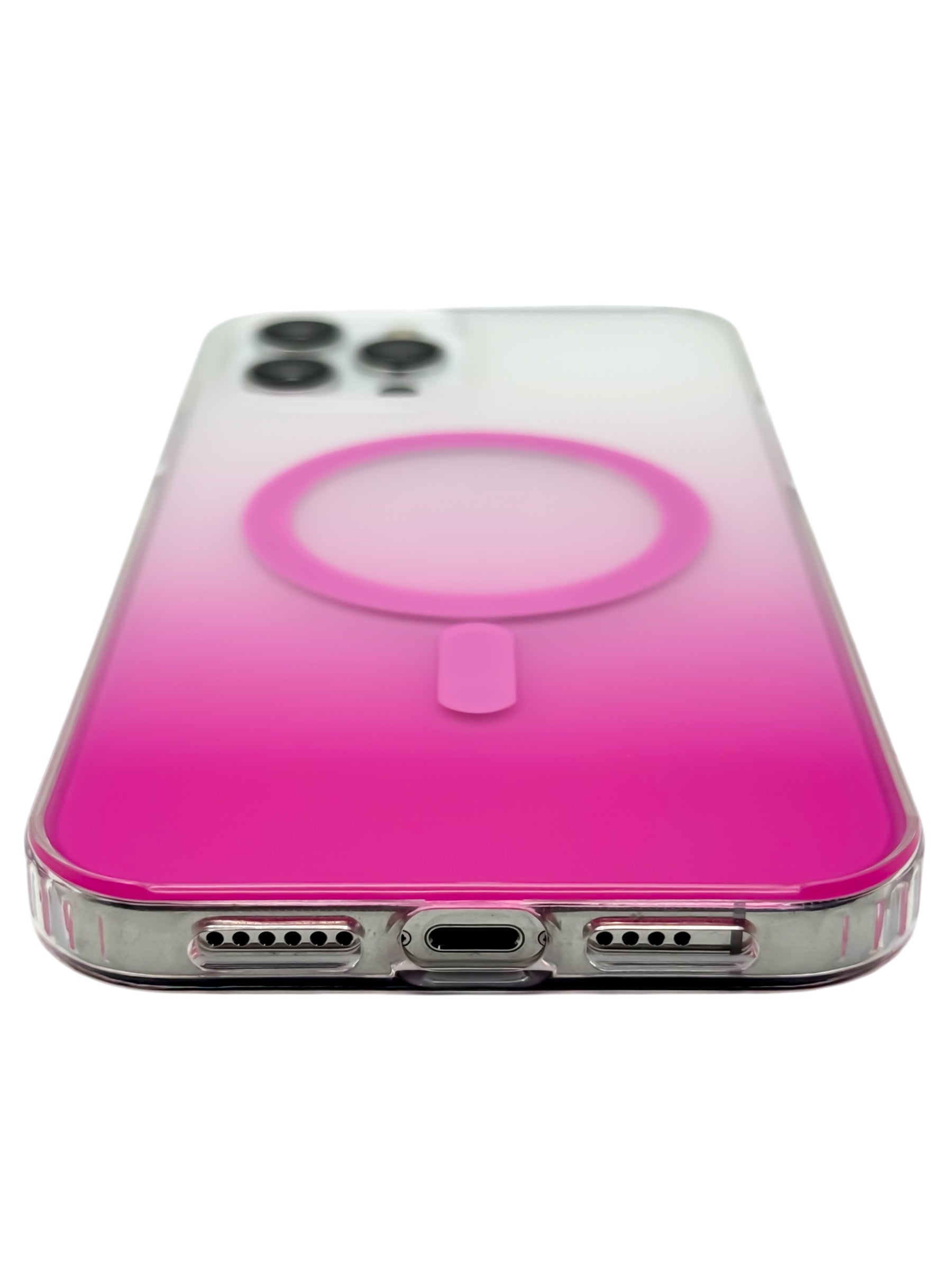 Funda para iPhone 12 PRO MAX (6.7) Rigida con aro magsafe degradada rosa