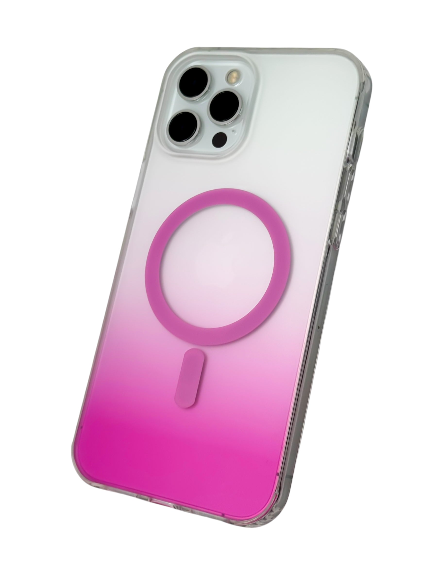 Funda para iPhone 12 PRO MAX (6.7) Rigida con aro magsafe degradada rosa