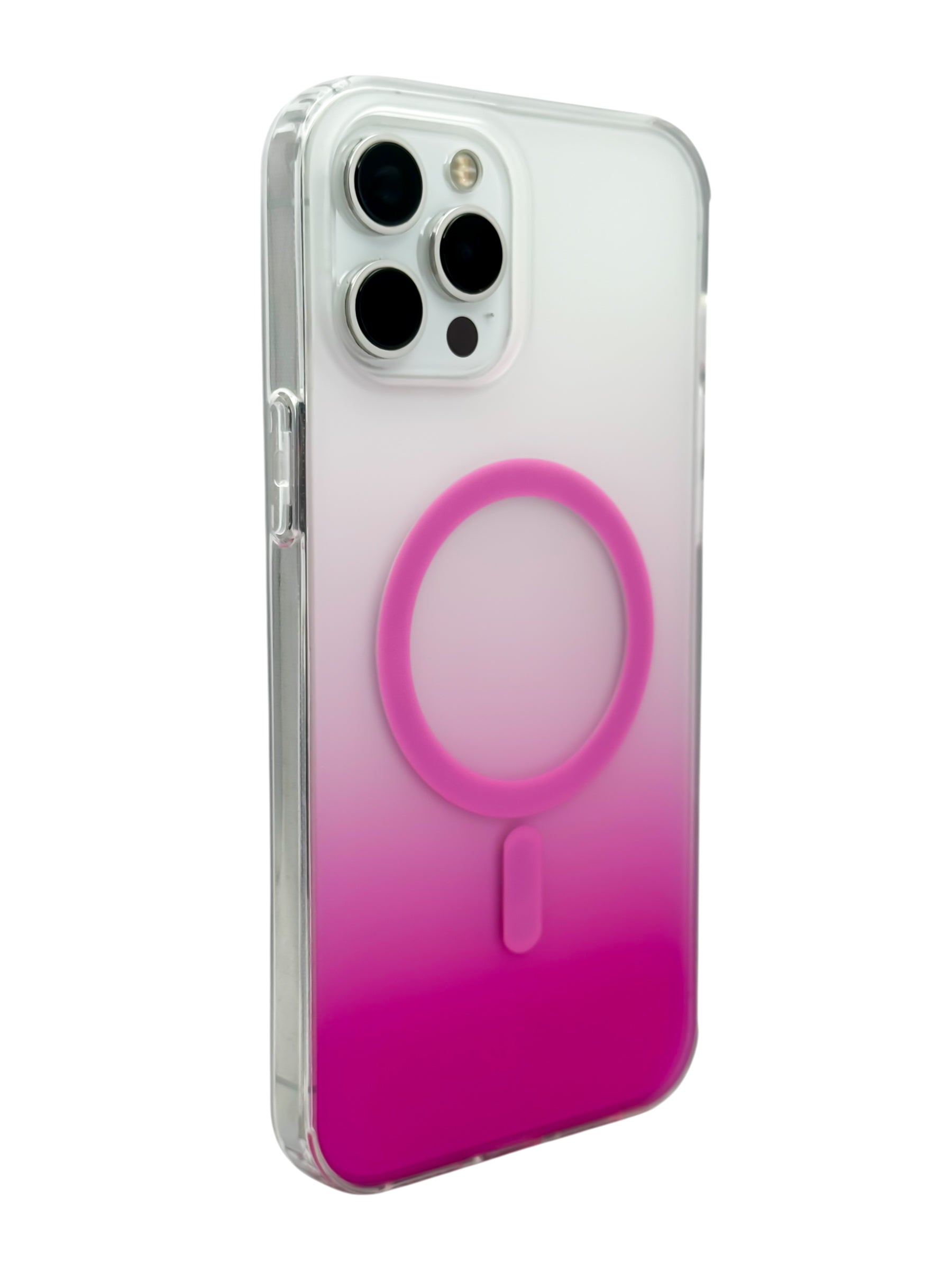 Funda para iPhone 12 PRO MAX (6.7) Rigida con aro magsafe degradada rosa