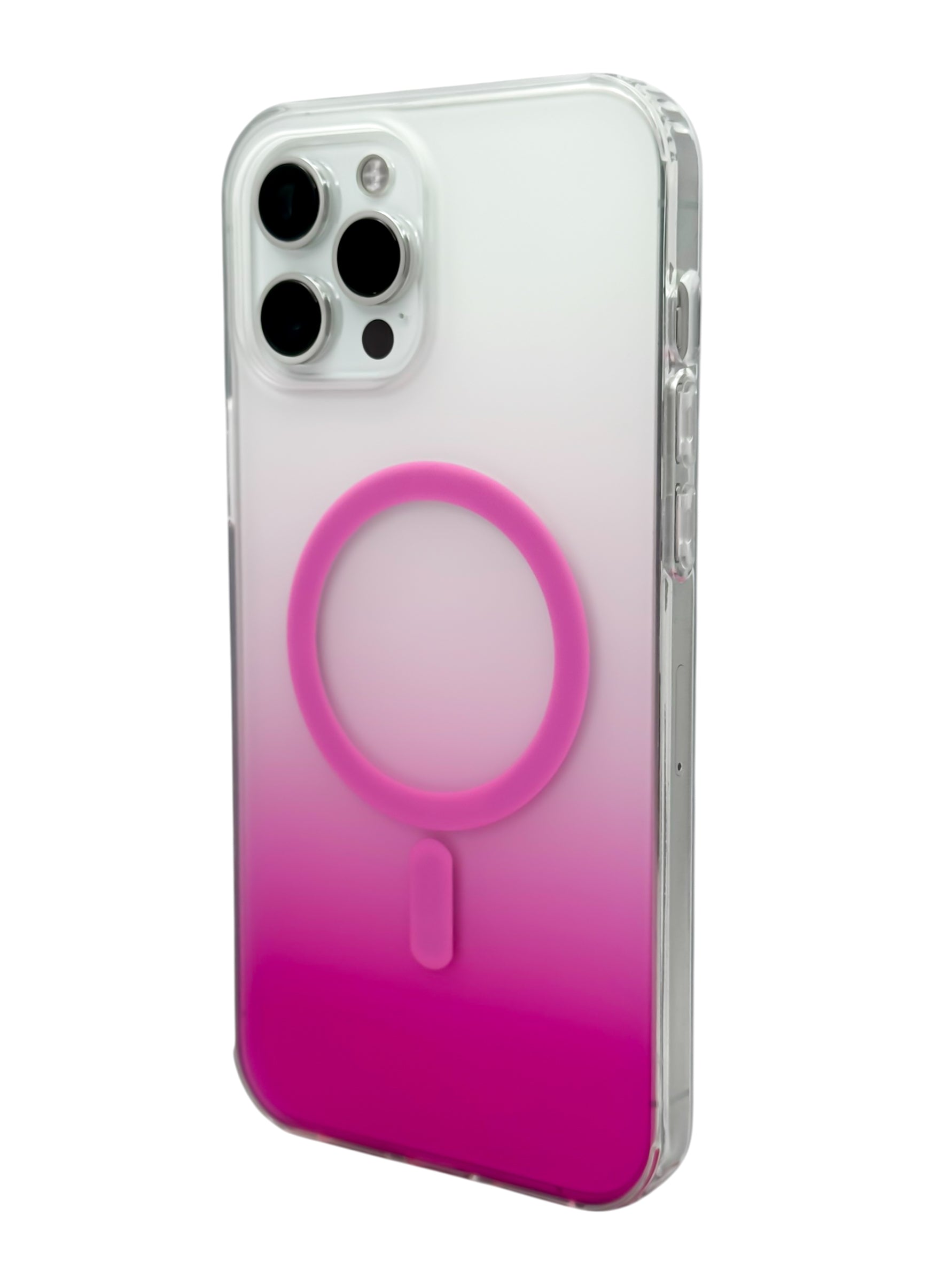 Funda para iPhone 12 PRO MAX (6.7) Rigida con aro magsafe degradada rosa